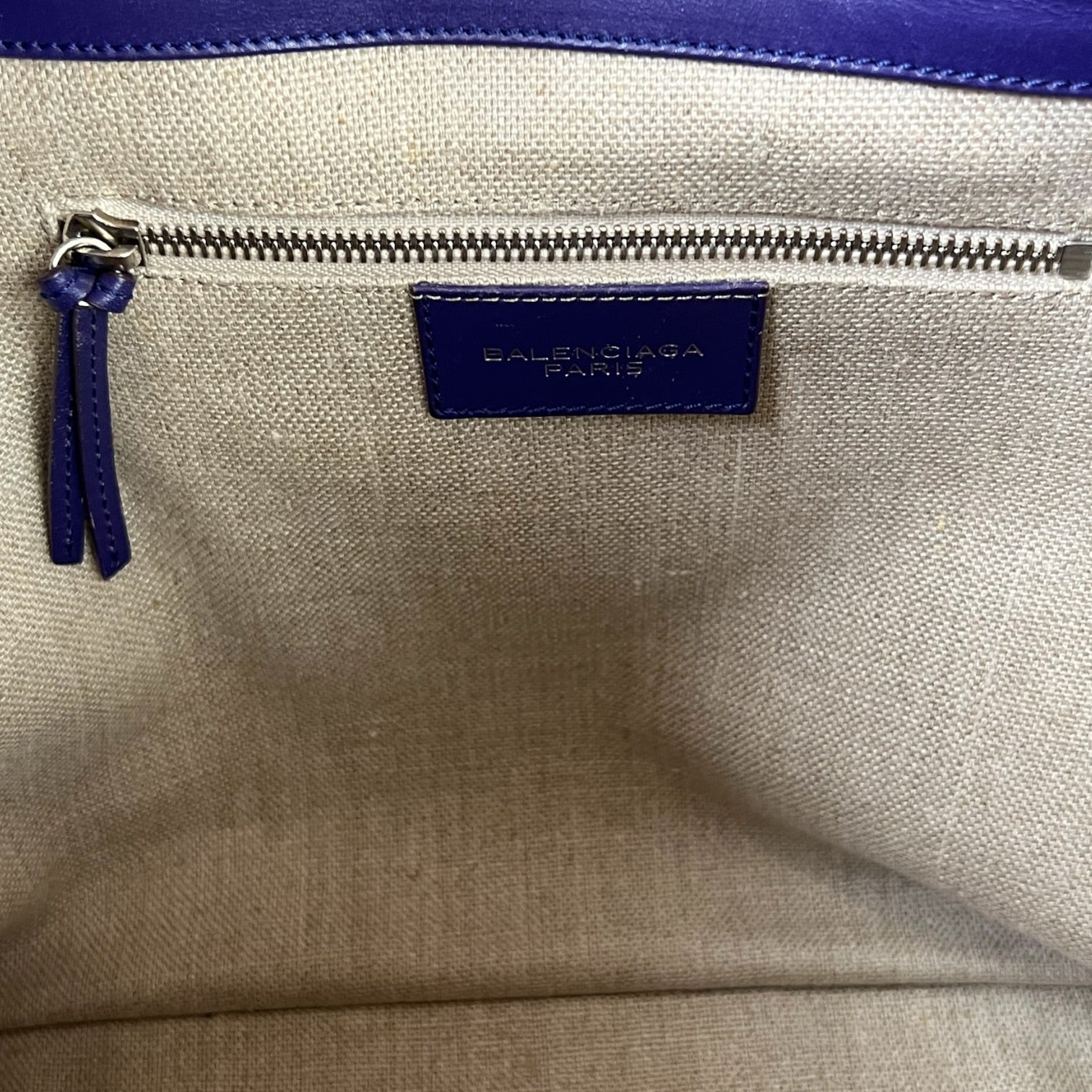 Balenciaga Padlock All Afternoon Tote Bag Purple Leather