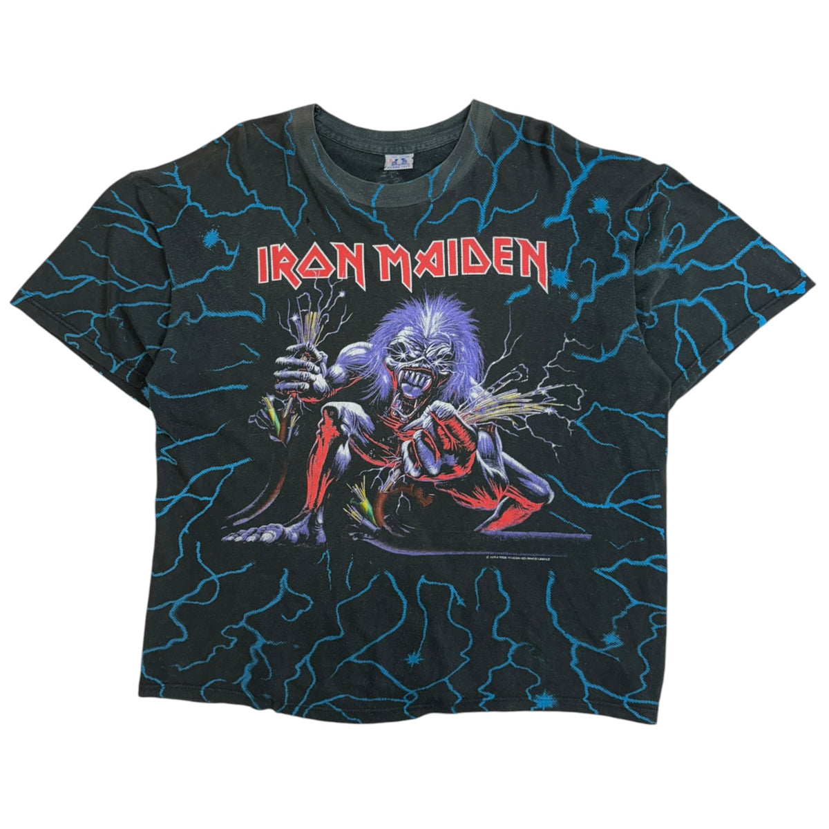 Vintage 1993 Iron Maiden "A Real Live One" All-Over Print T-Shirt Black