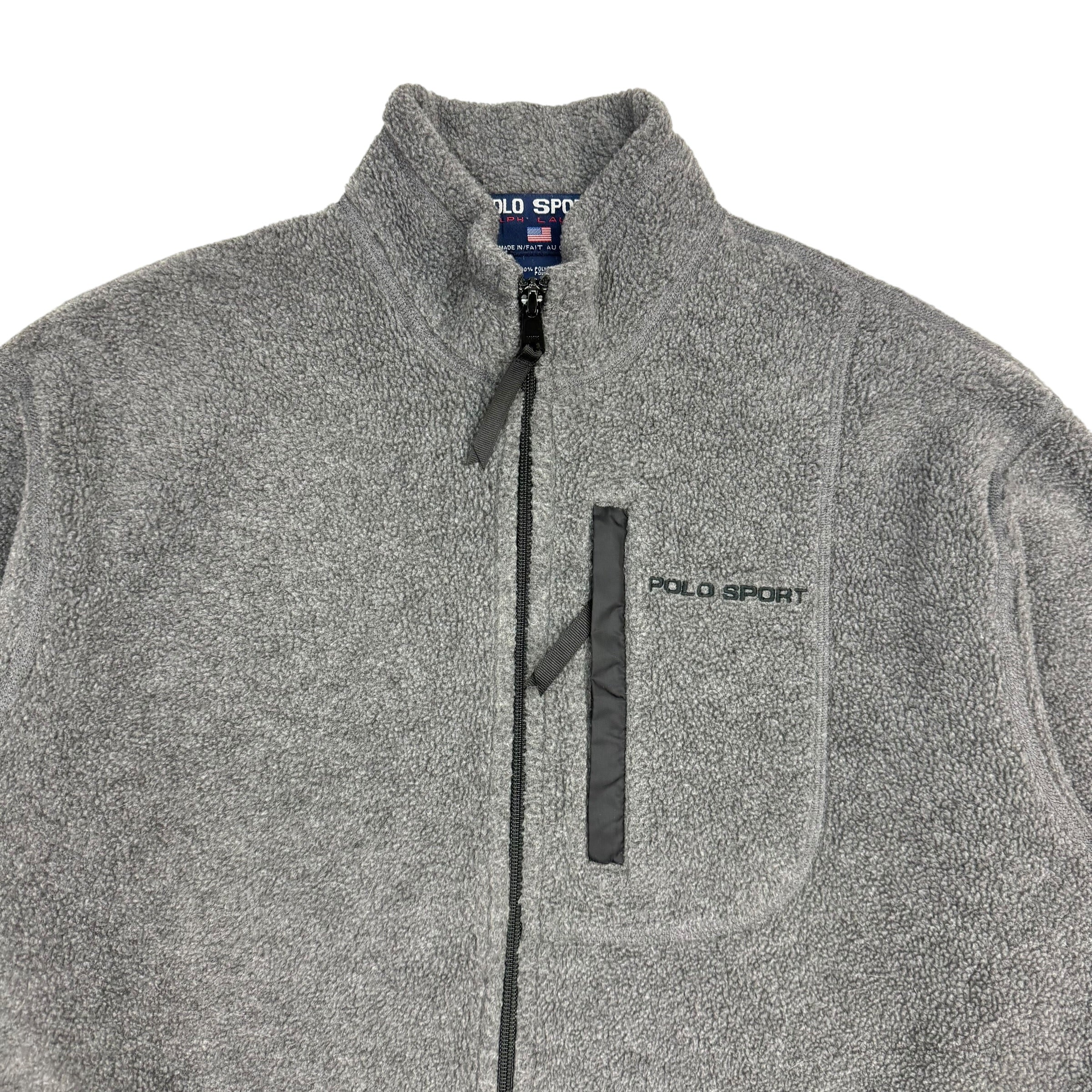 Vintage Polo Sport Ralph Lauren Fleece Zip Up Grey