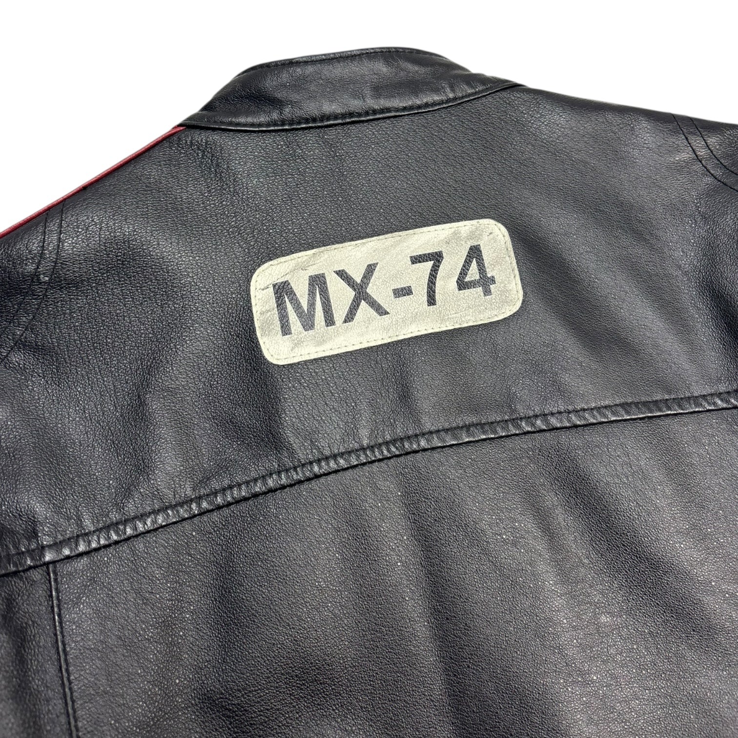 Vintage Striped Leather Motorcycle  Jacket