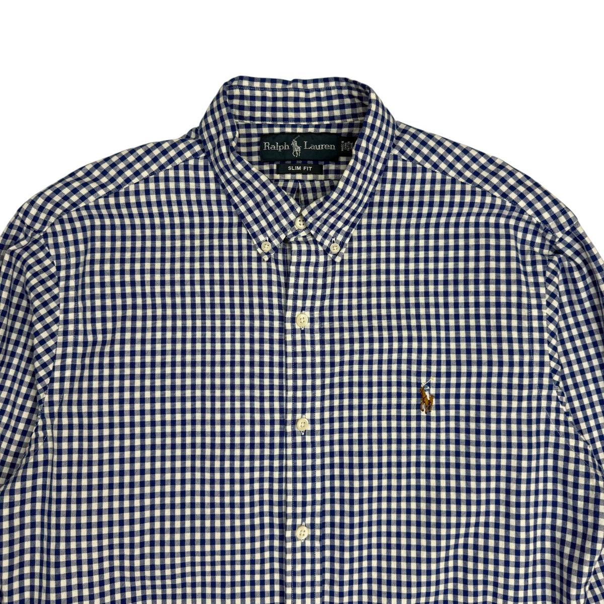 Vintage Polo Ralph Lauren Button Up Shirt Plaid Blue/White