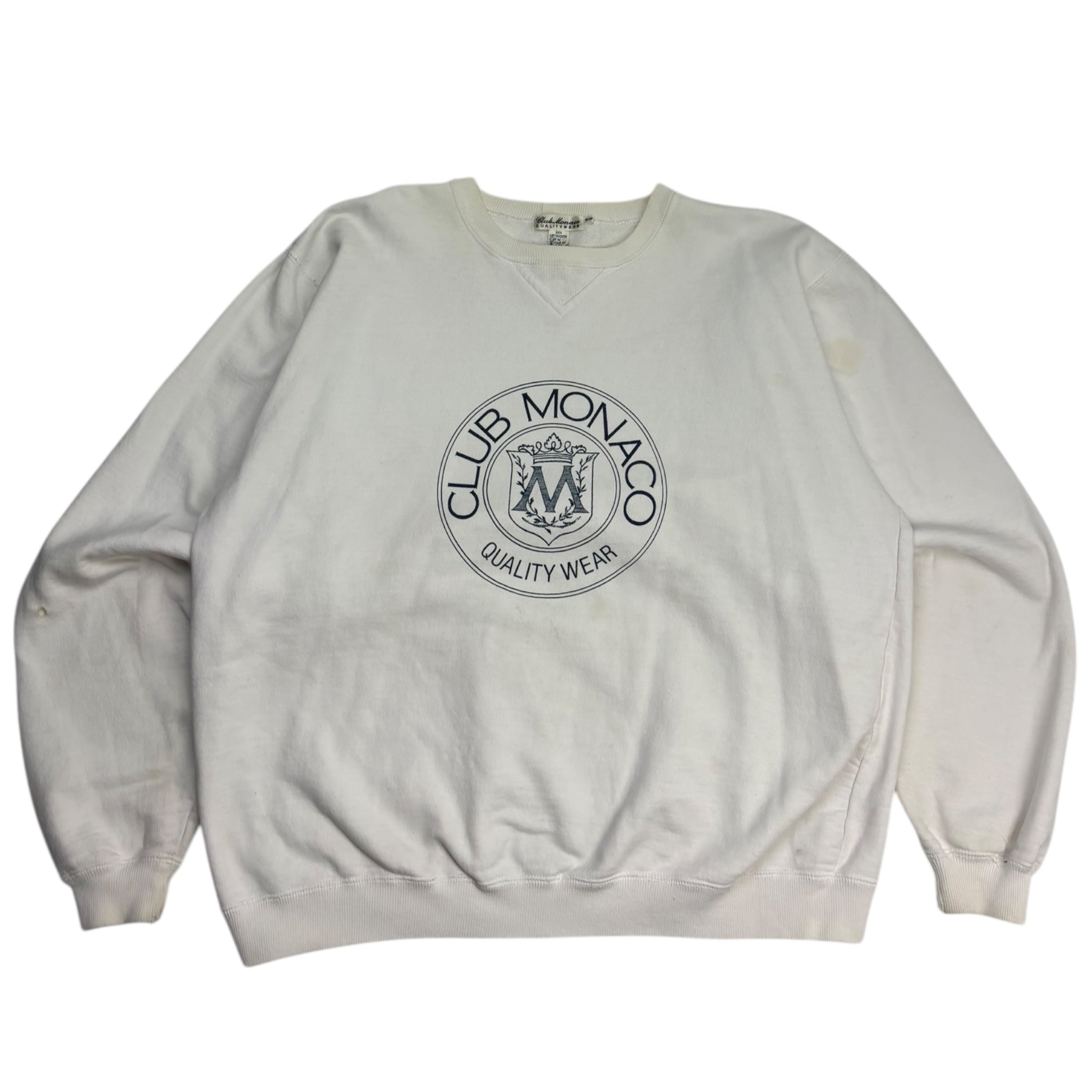 Vintage Club Monaco Crest Crewneck White