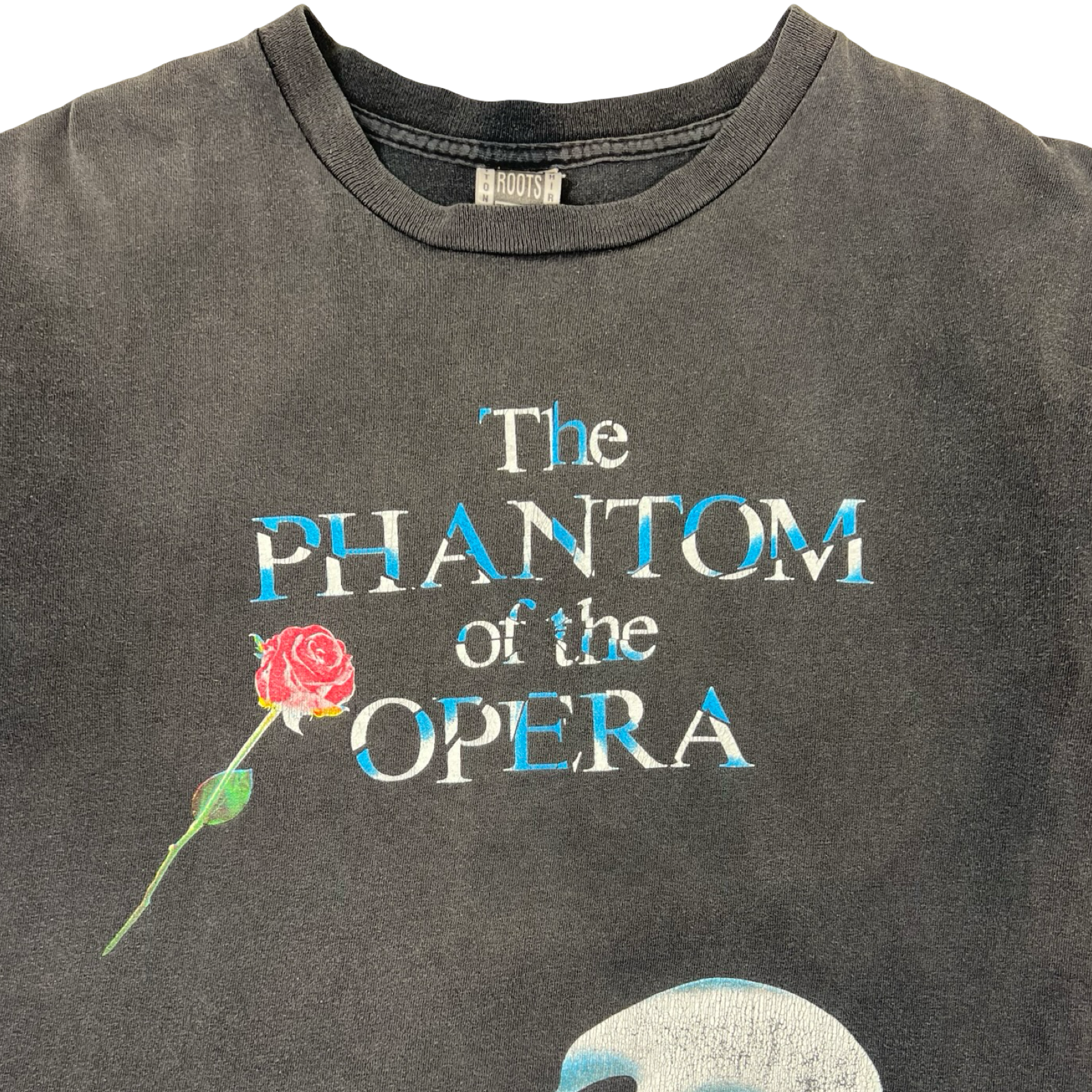 Vintage 1990’s Roots Athletic: Phantom Of The Opera T-Shirt Faded Black