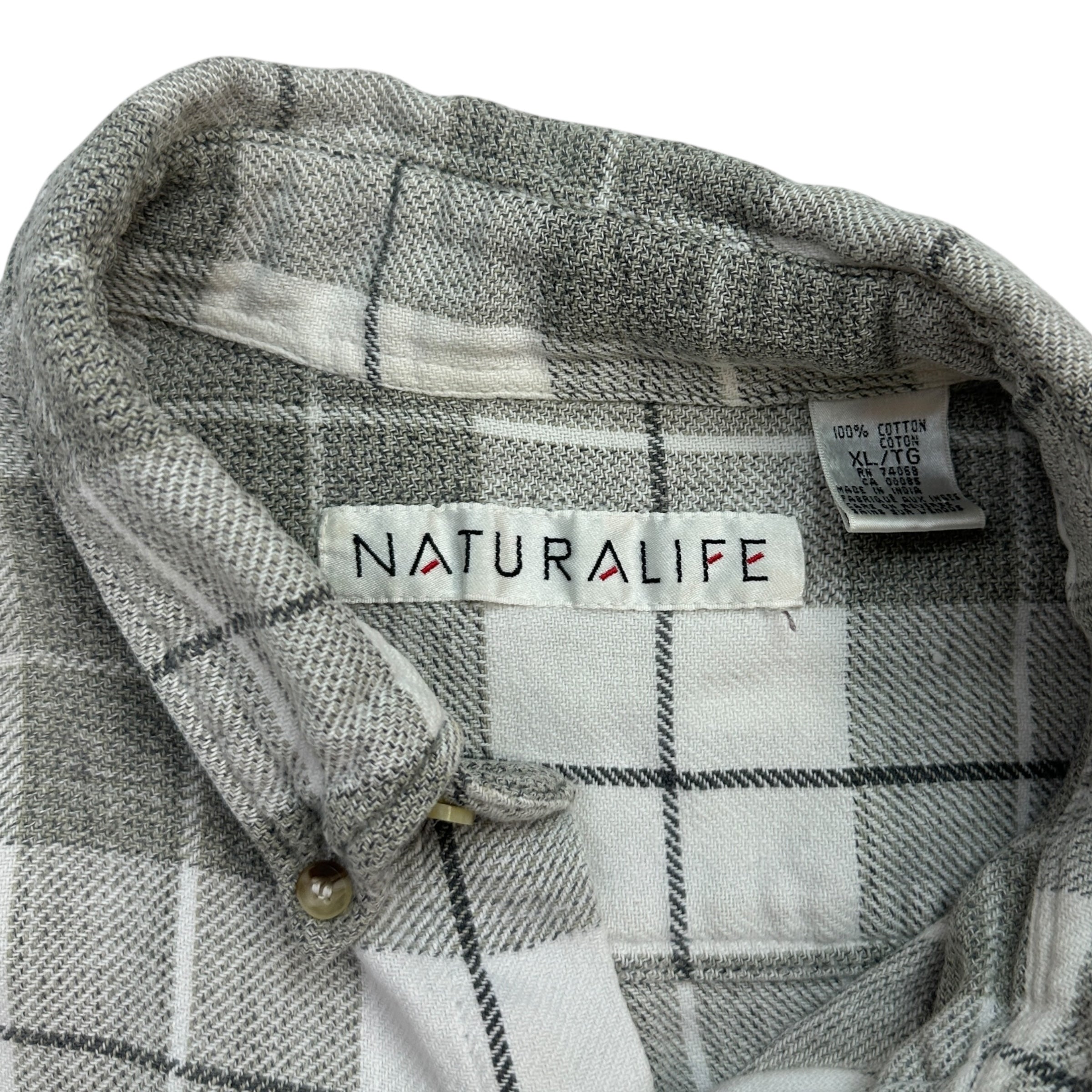 Vintage Plaid Button Up Shirt Grey/White