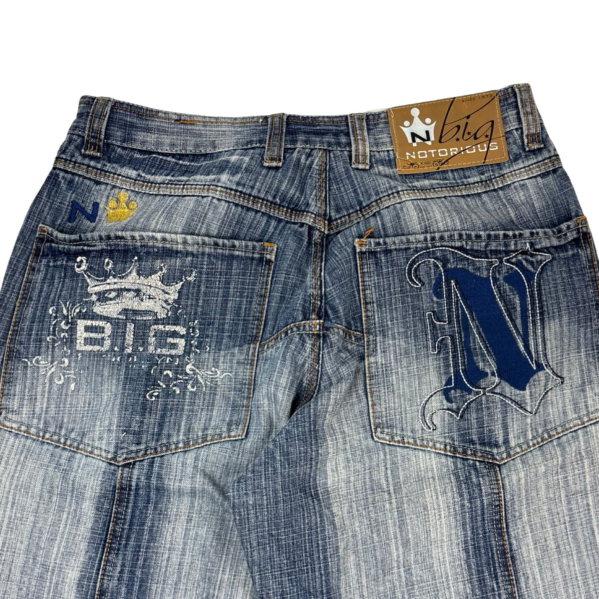 Vintage Y2K Notorious B.I.G. Embroidered Jean Navy Wash