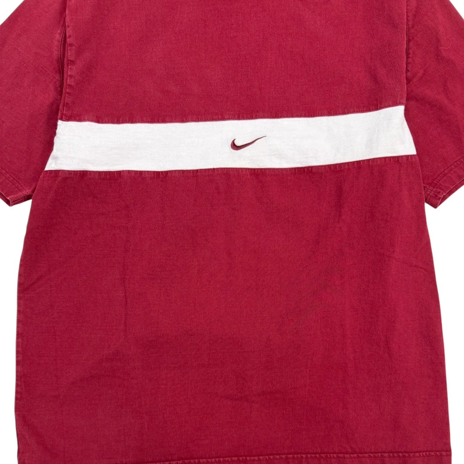 Vintage Nike Centre Swoosh Stripe T-Shirt Red/White