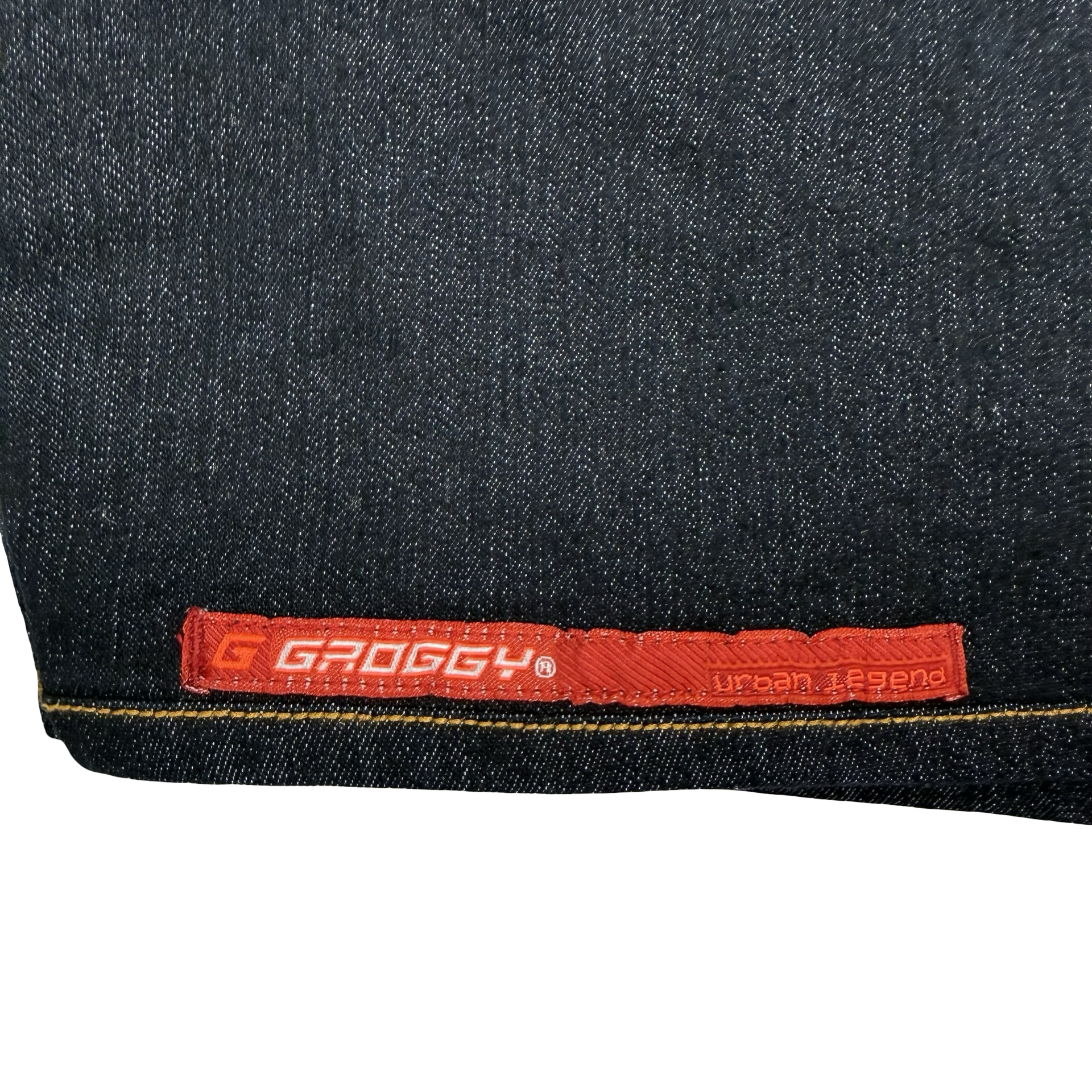(W) Vintage Y2K Denim Crop Top Dark Indigo