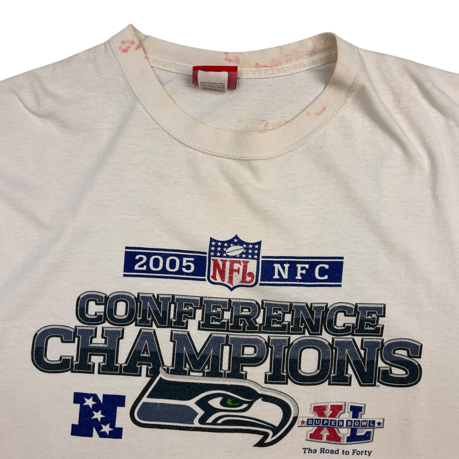 Vintage 2005 Seattle Seahawks NFC Conference Champions T-Shirt White