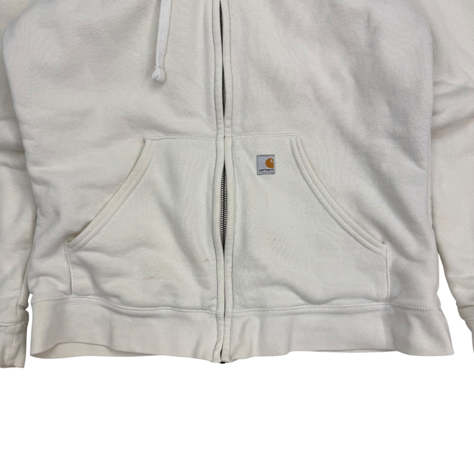 (W) Vintage Carhartt Zip Up Sweater Cream