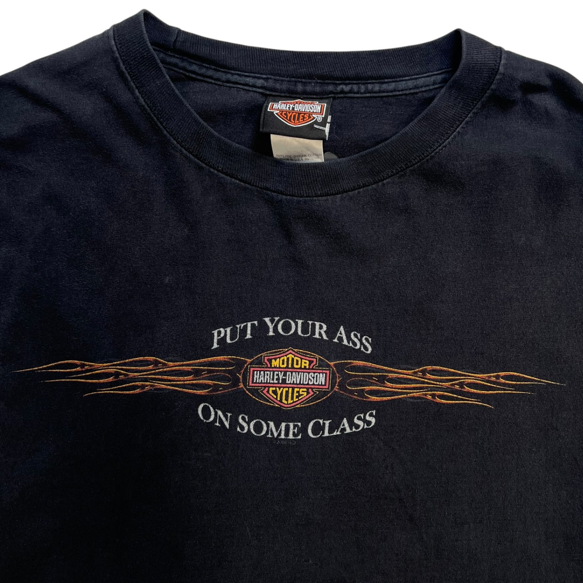 Vintage Harley Davidson “Put Your Ass On Some Class” Long Sleeve T-Shirt Black