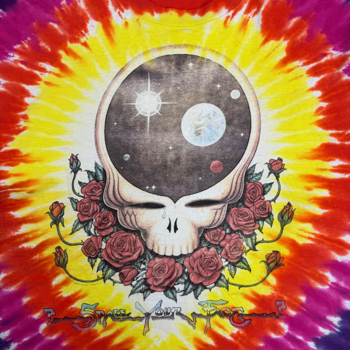1992 Grateful Dead Space Your Face Tye Dye Tee Multicolor