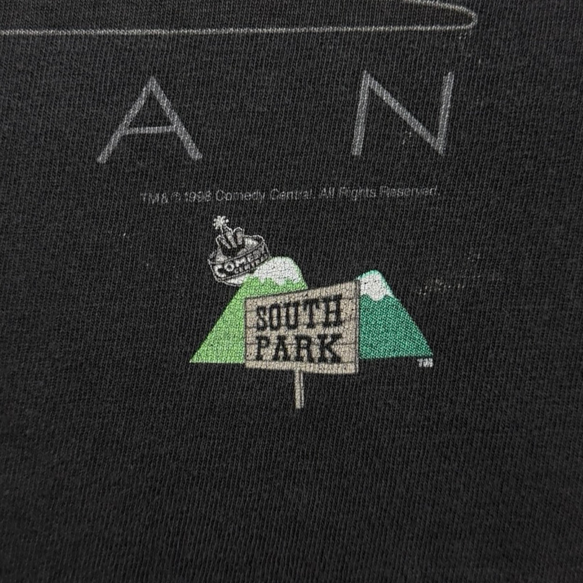 1998 South Park Cartman T-Shirt Faded Black