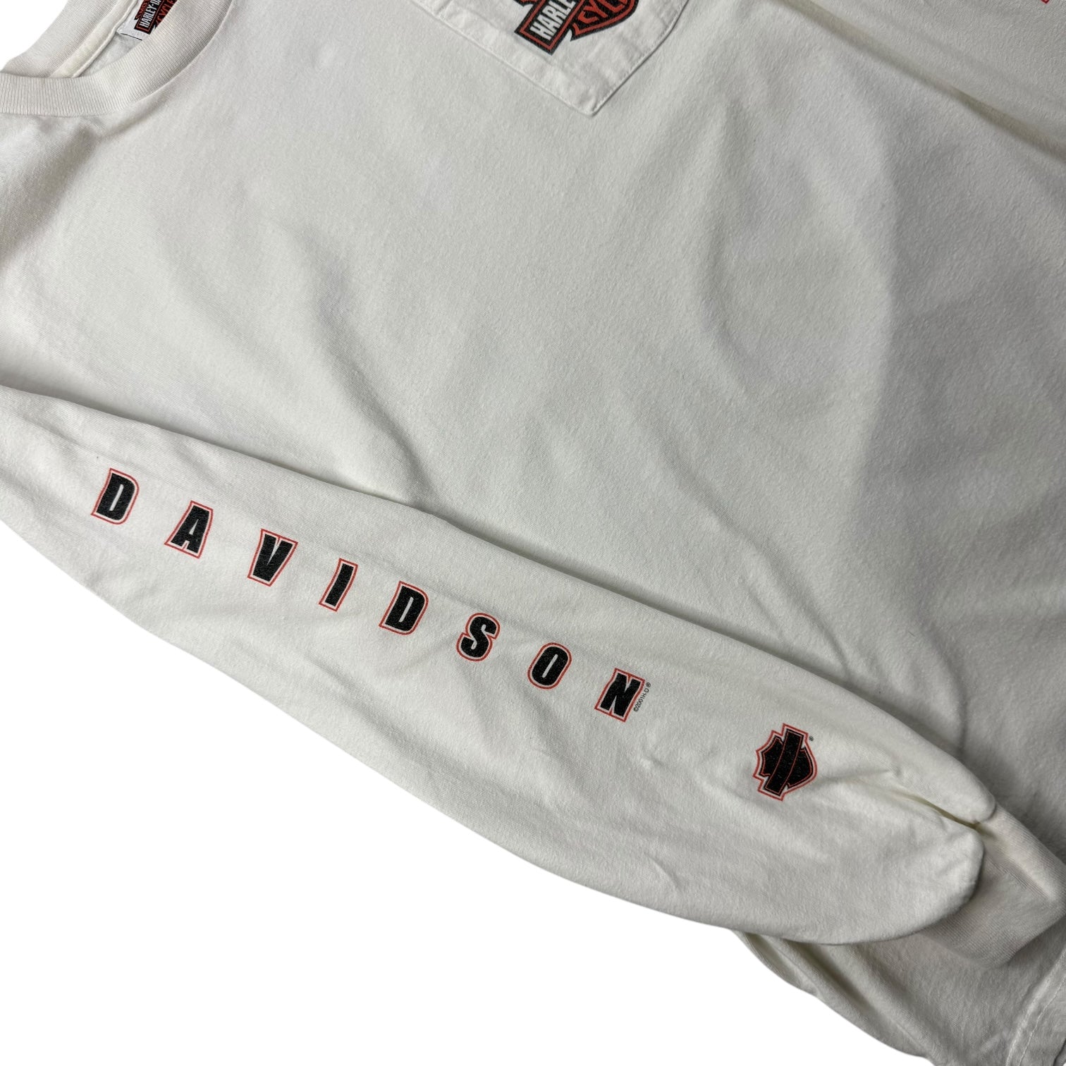 2002 Harley Davidson Of Black River Falls Wisconsin L/S Tee White