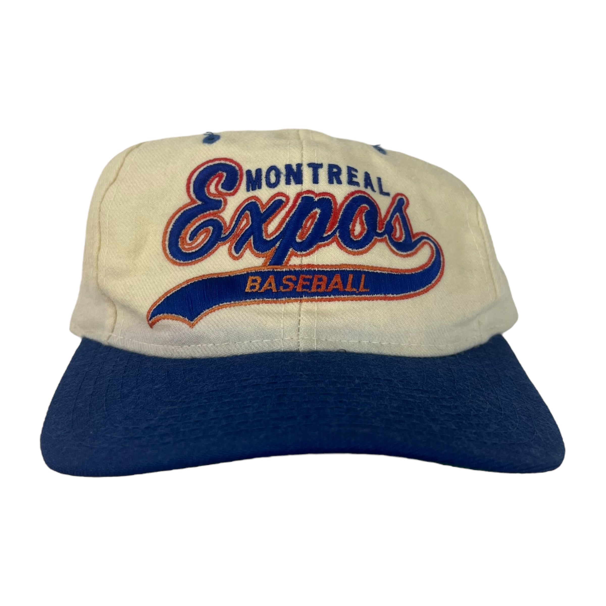 Vintage Montreal Expos Tailsweep Wool Starter SnapBack Hat White/Blue