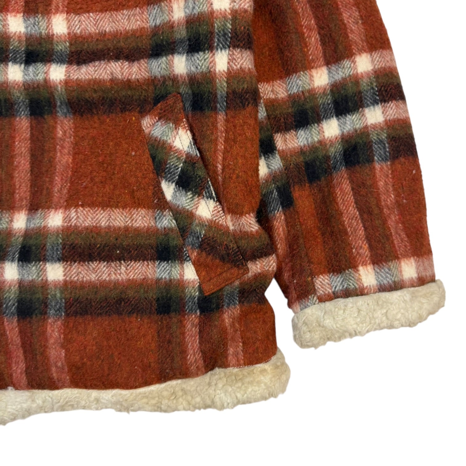 Vintage Lambs Wool Plaid Jacket Red