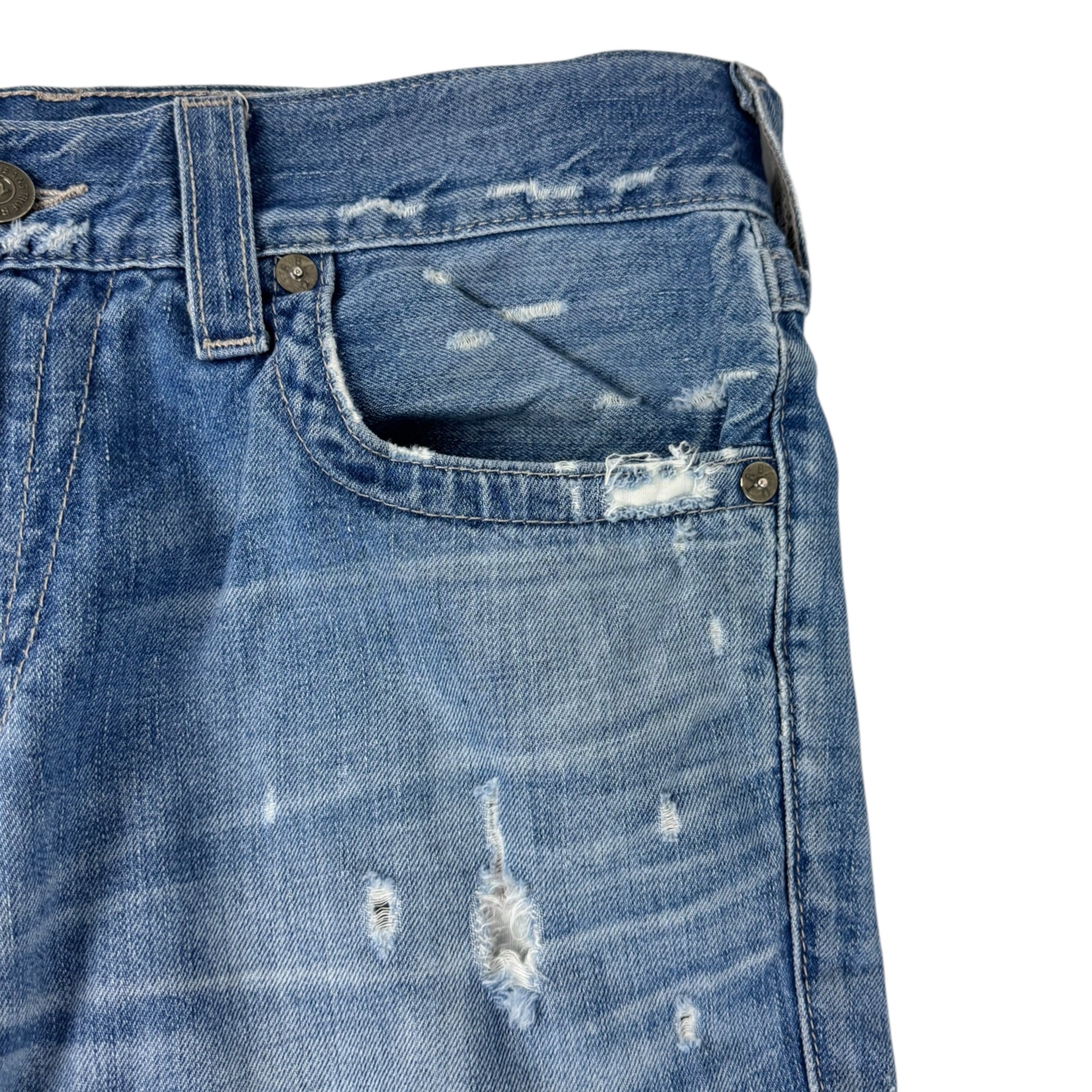 Vintage True Religion Light Wash Distressed Denim Pant