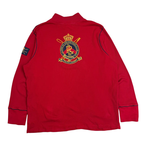 (W) Lauren Ralph Lauren Quarter Zip Sweater Red
