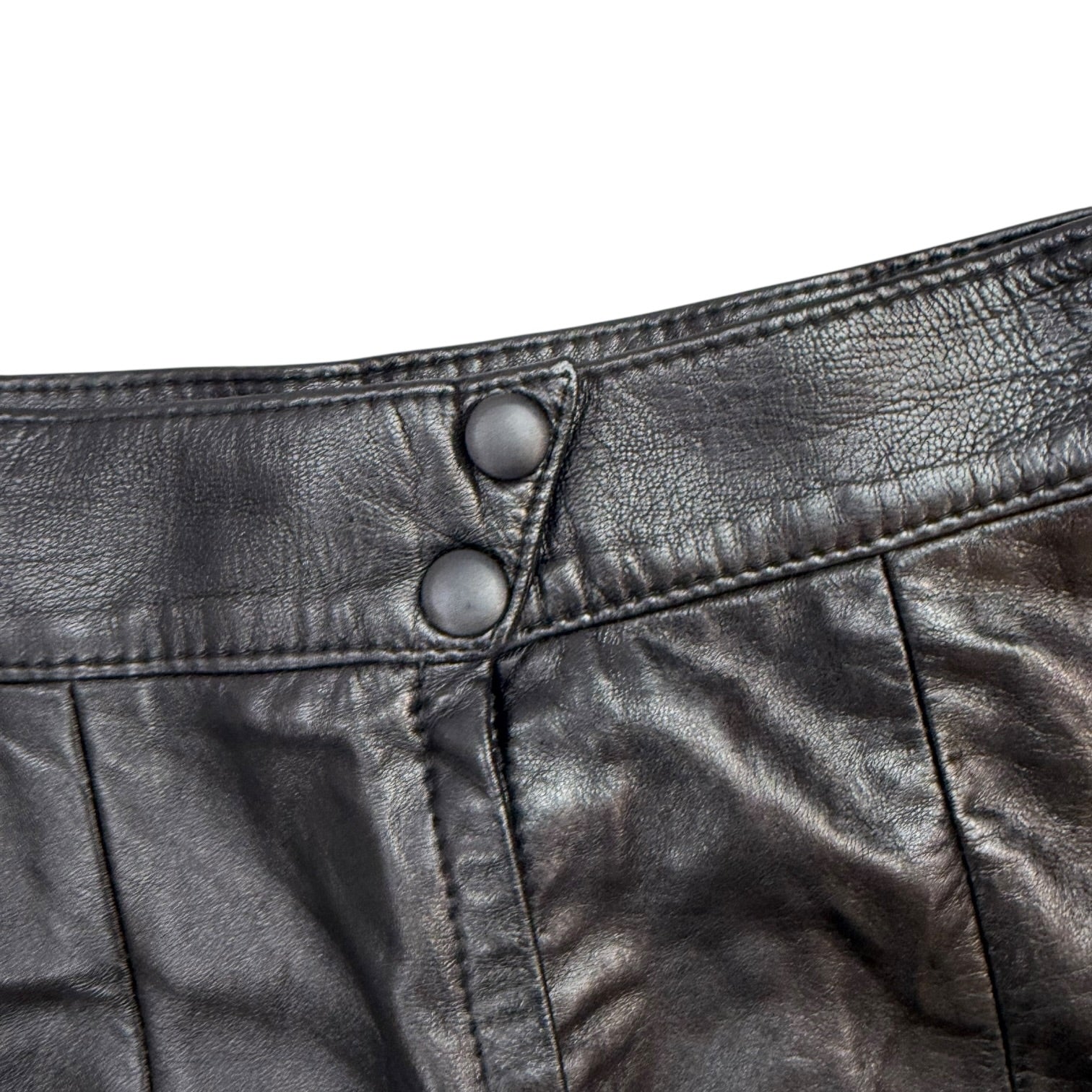 (W) Vintage Danier Leather Skirt Black