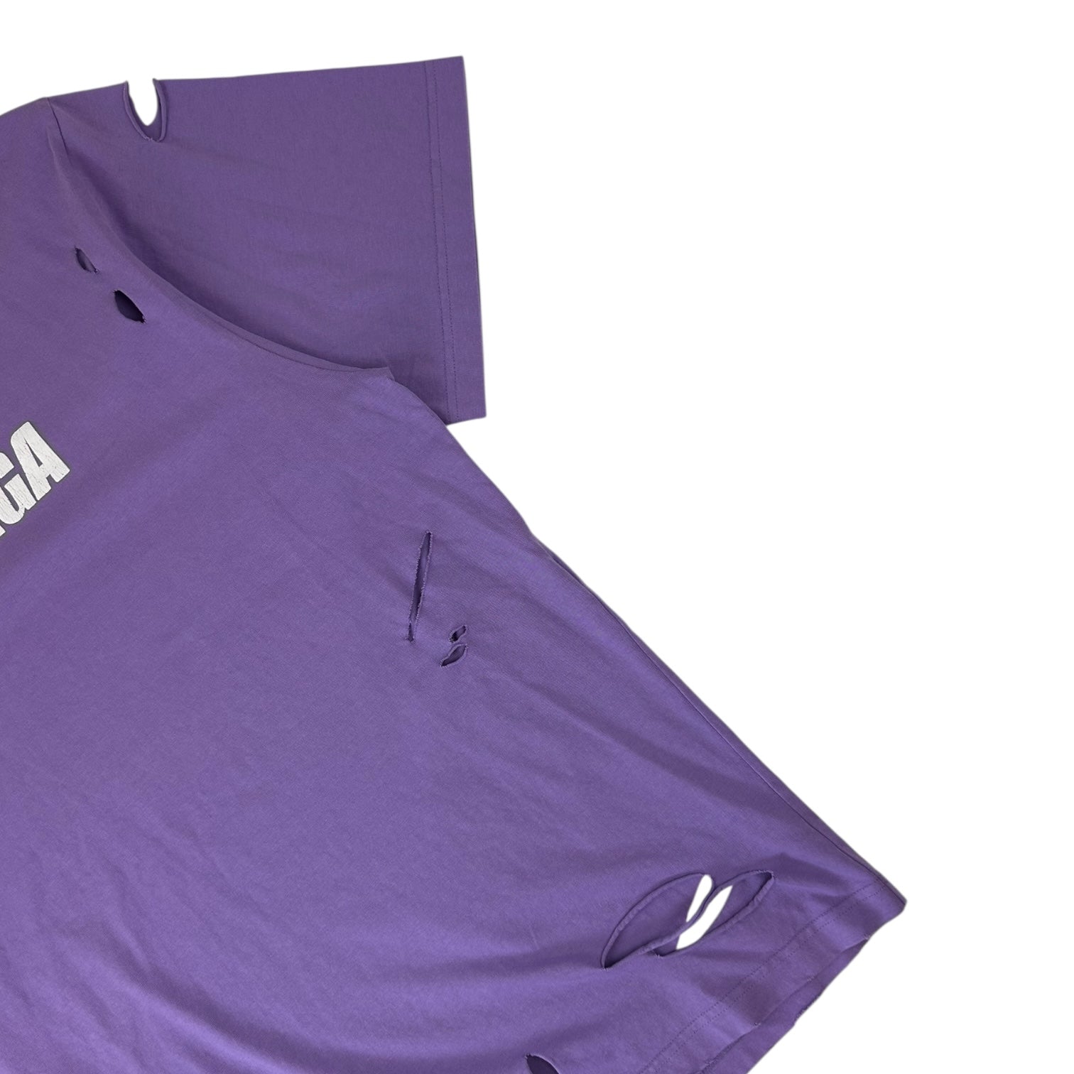 Balenciaga Destroyed T-Shirt Violet