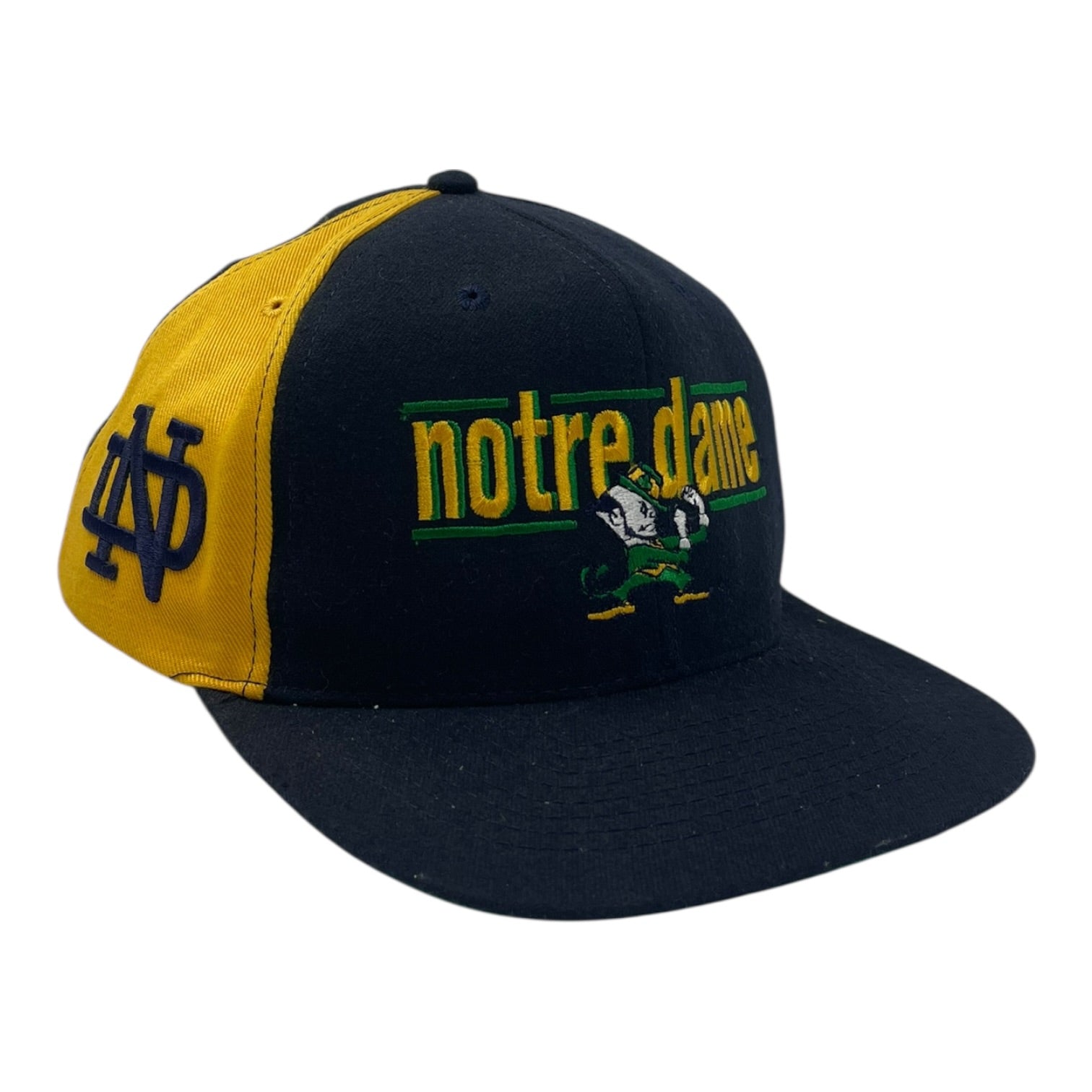 Vintage Notre Dame Fighting Irish Snap Back Hat Navy/Yellow