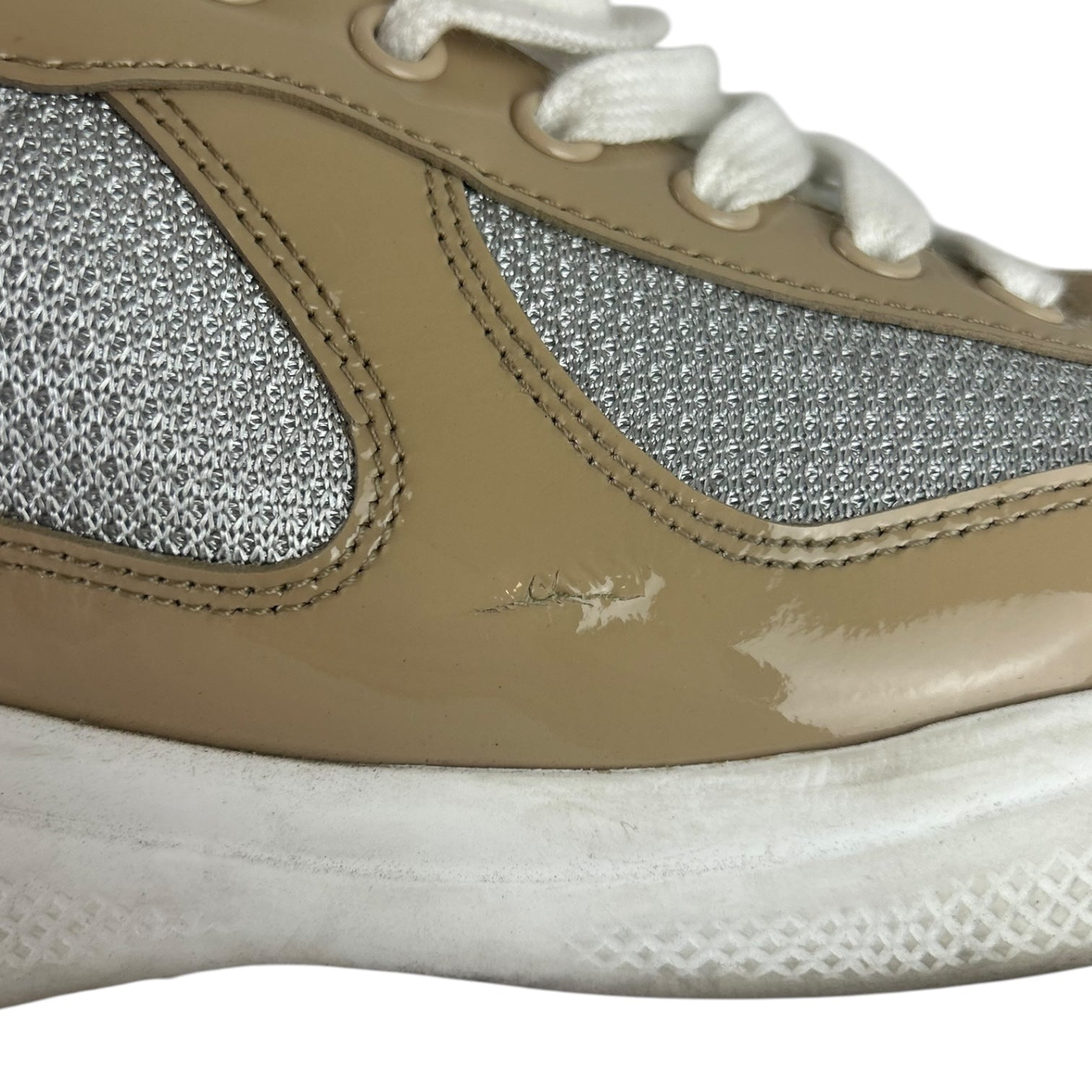 Prada America’s Cups Patent Leather Beige/White (Used)
