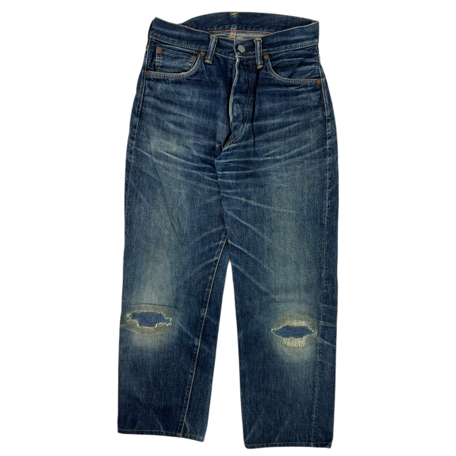 Evisu Purple Diacock Straight Leg Jeans Dark Wash