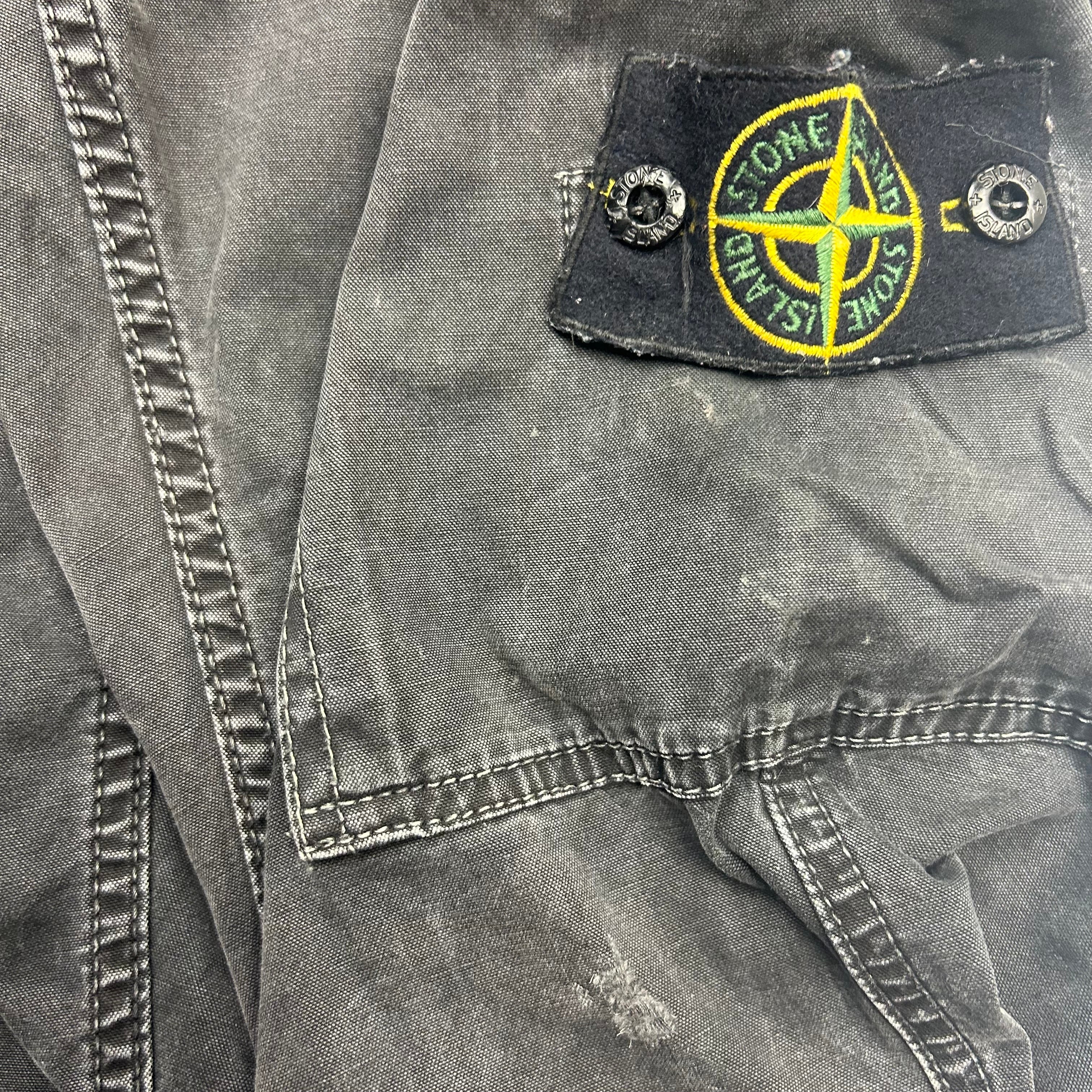 Stone Island Straight Leg Cargo Pants Washed Black