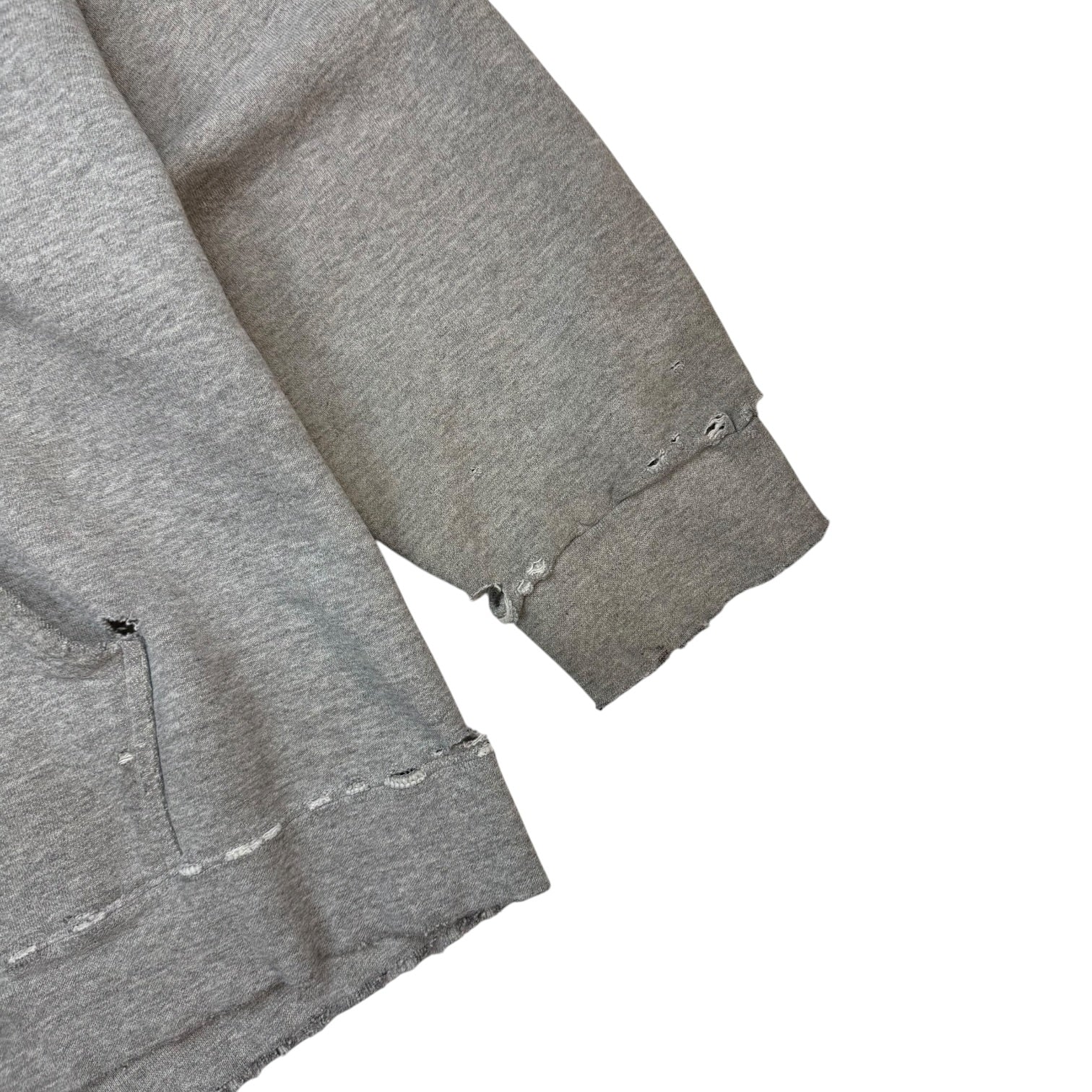 Vintage Nike Distressed Mini Centre Swoosh Hoodie Grey