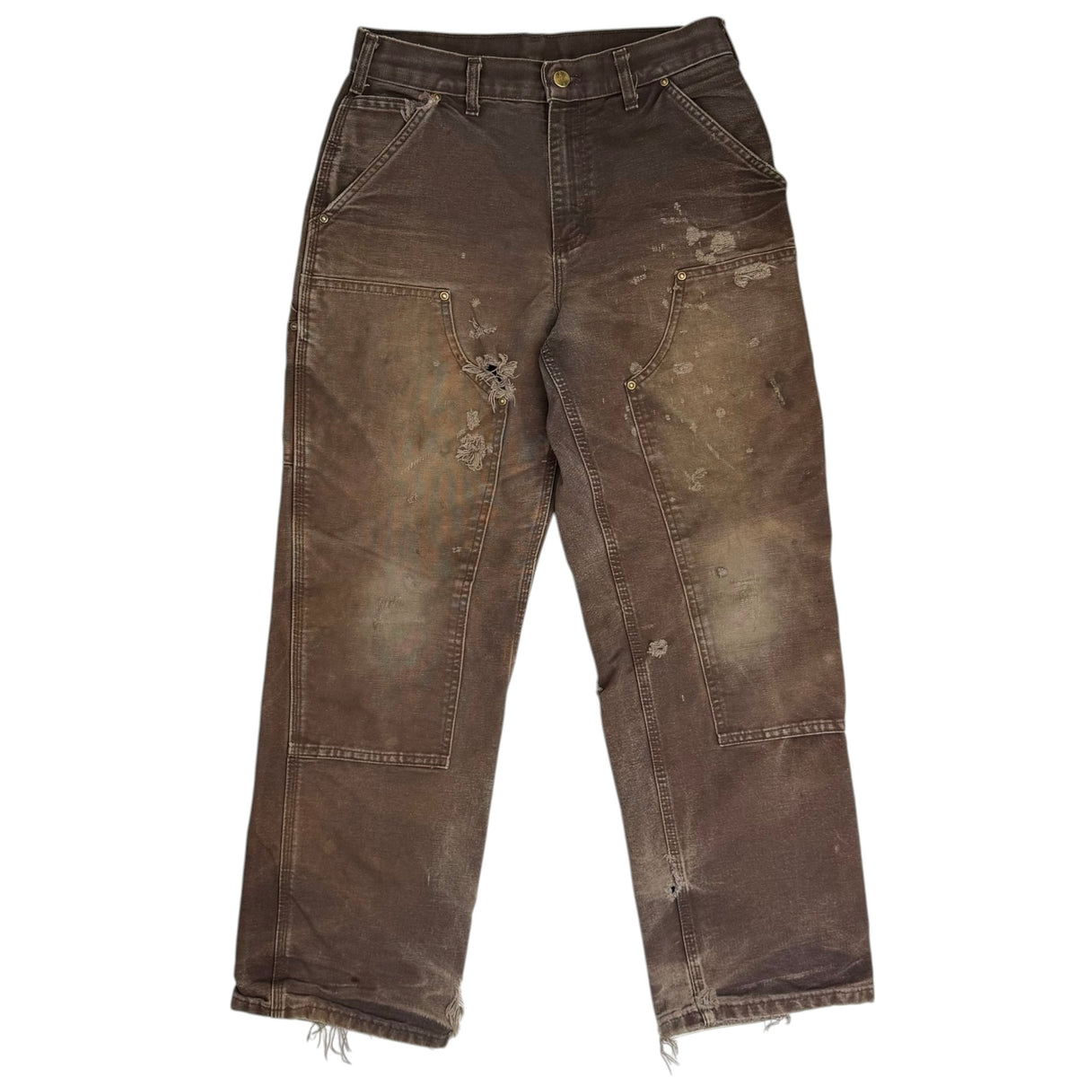 Vintage Carhartt Double Knee Distressed Pants Faded Brown