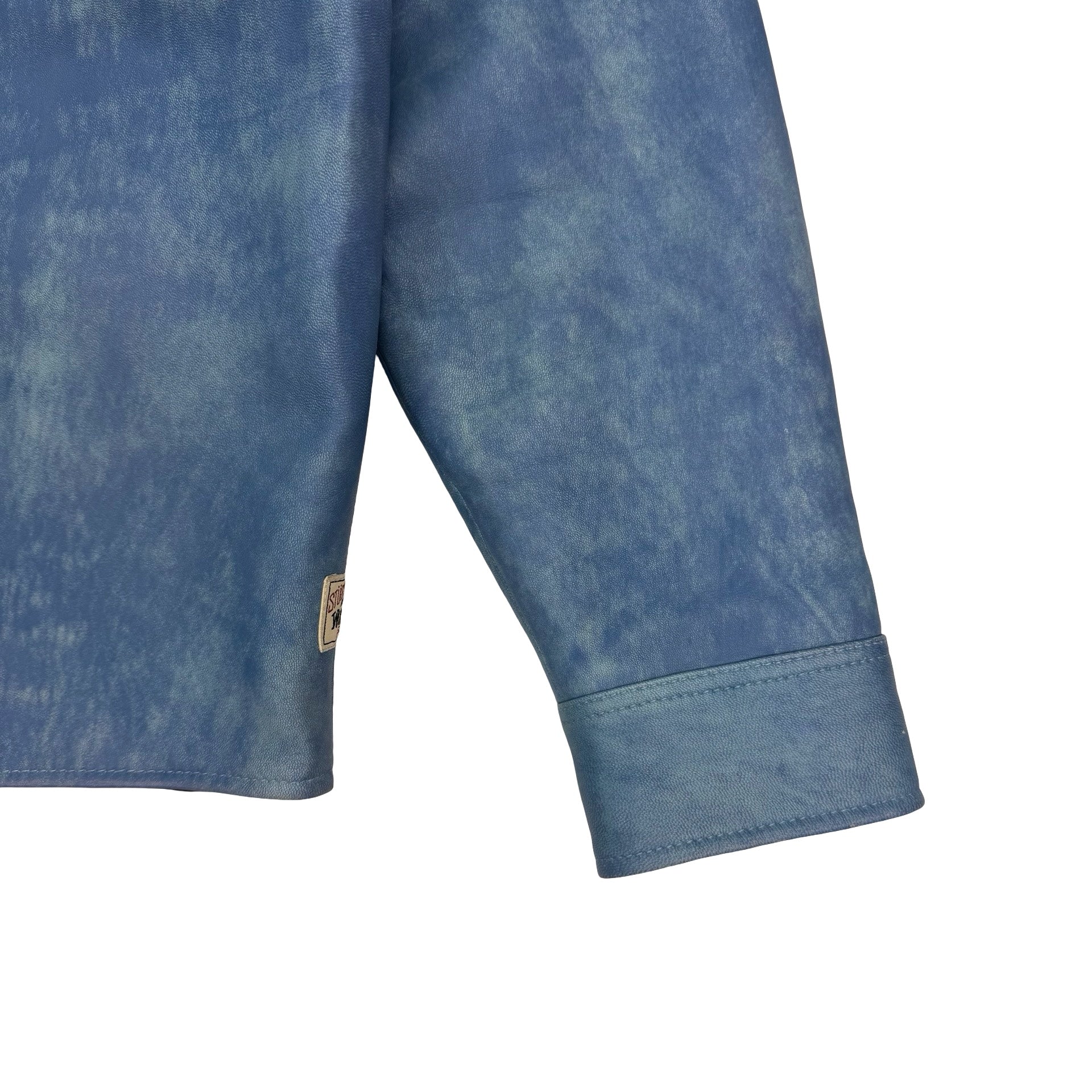 Stussy Leather Overshirt Washed Blue