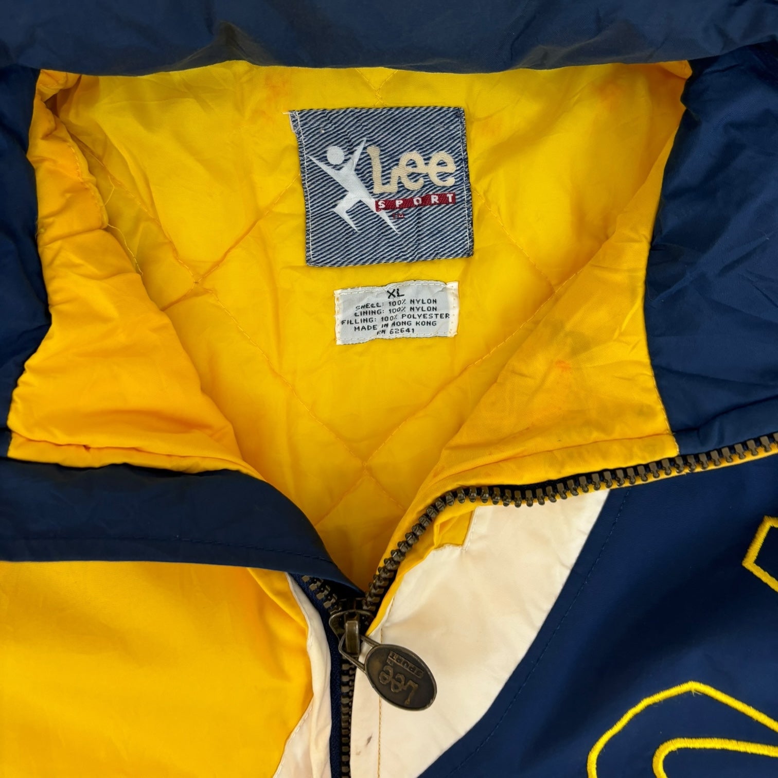 Vintage Lee Sport Michigan Wolverines Puffer Jacket Navy/Yellow