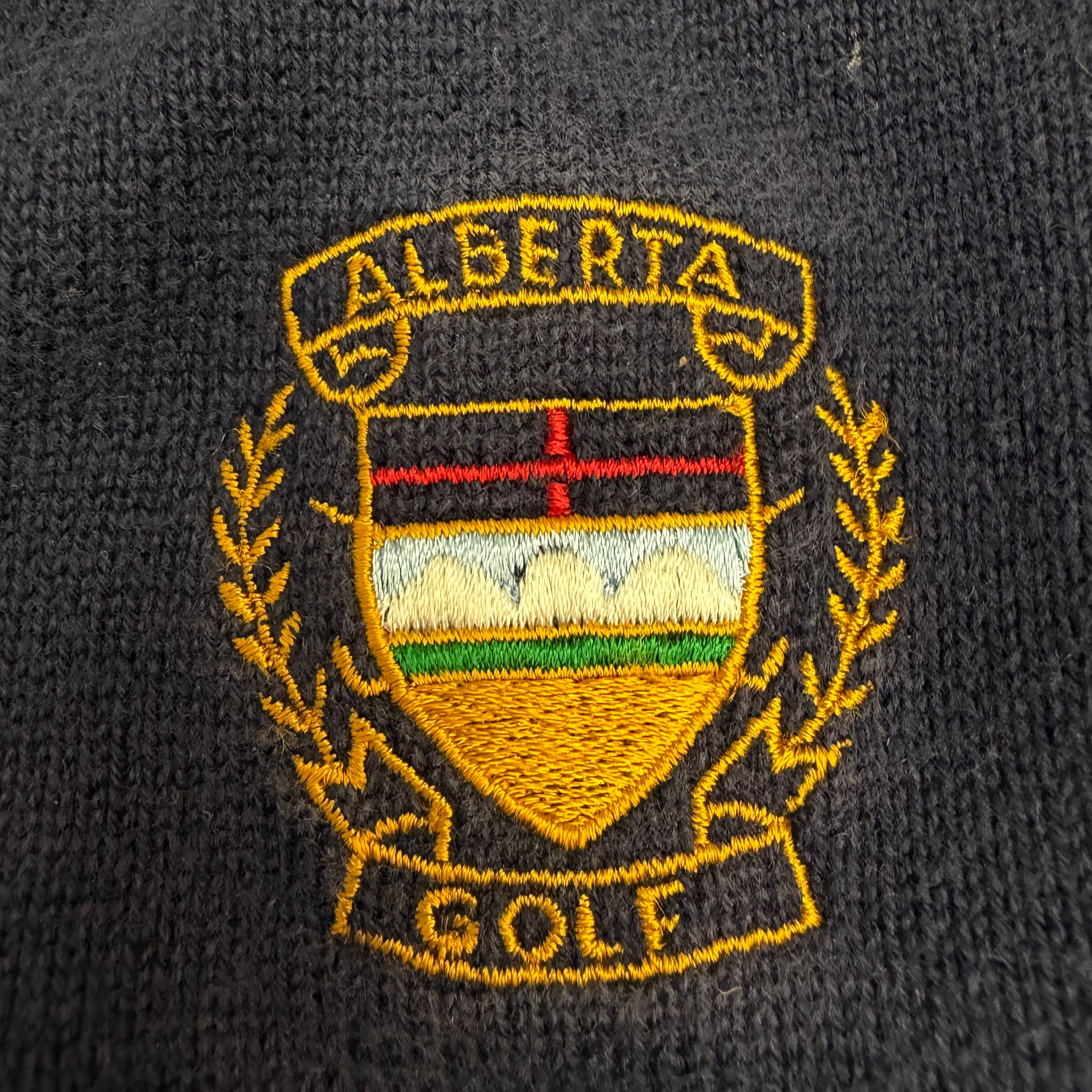 Vintage Alberta Golf Knit V Neck Sweater Navy