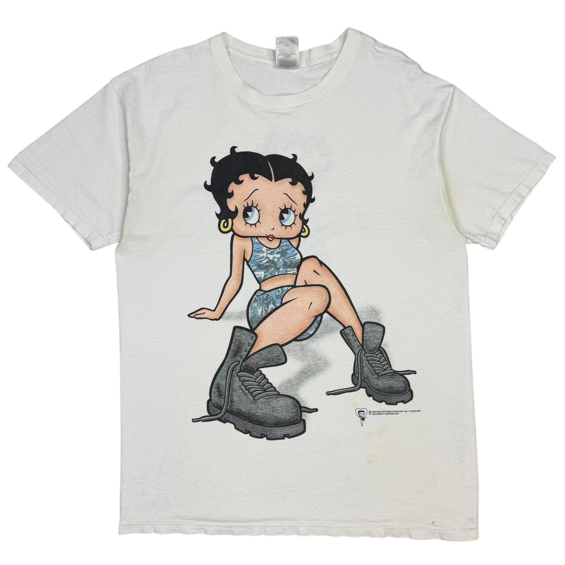 1998 Betty Boop Military Tee White