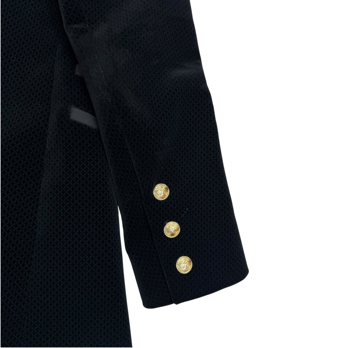 (W) Balmain Velvet Suit Jacket Black