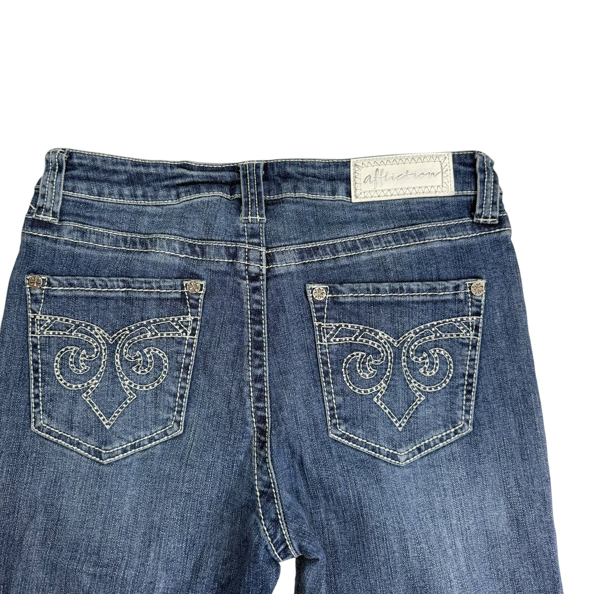 (W) Vintage Y2K Affliction Bootcut Denim Pants Medium Wash