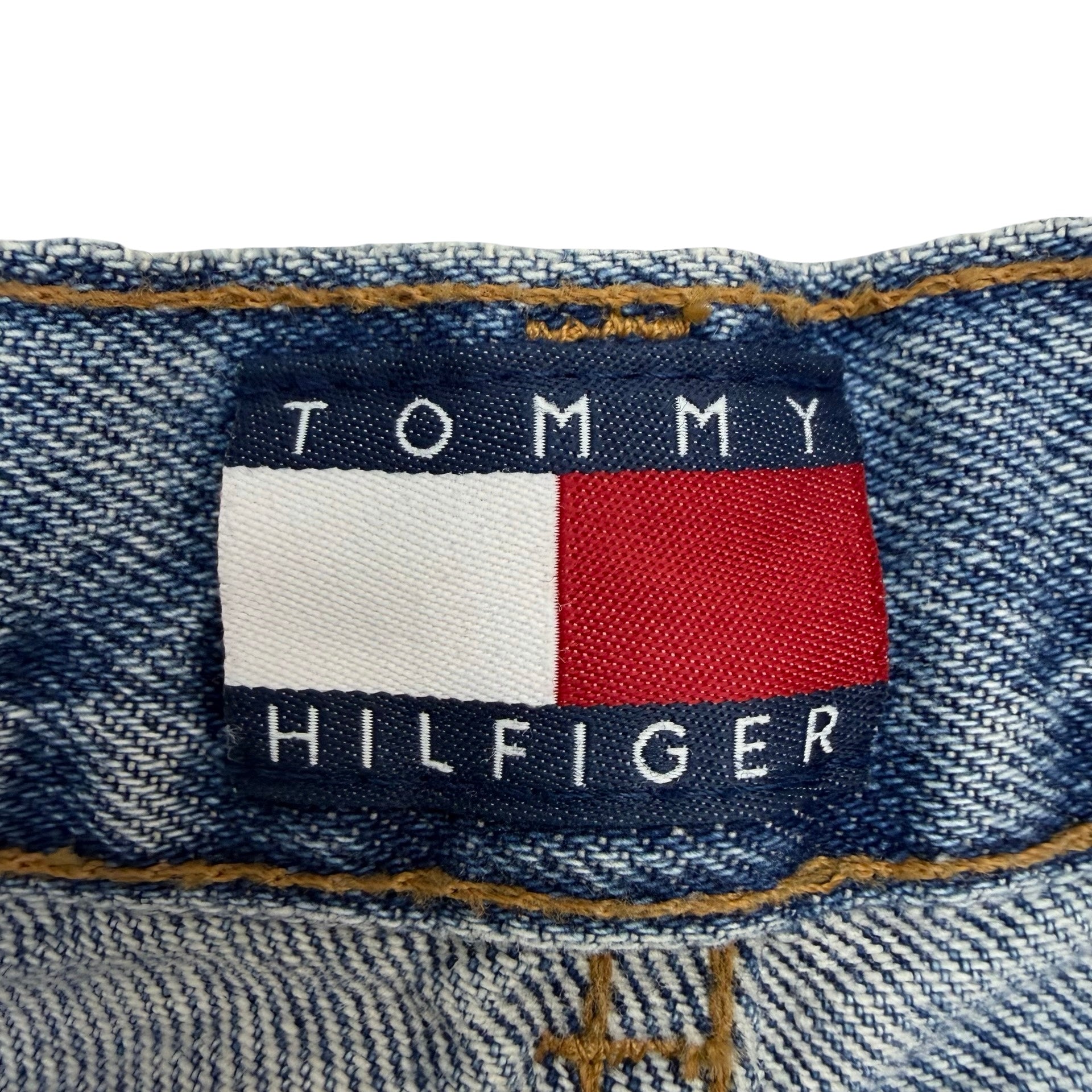 (W) Vintage Tommy Hilfiger Light Wash Denim Shorts Blue