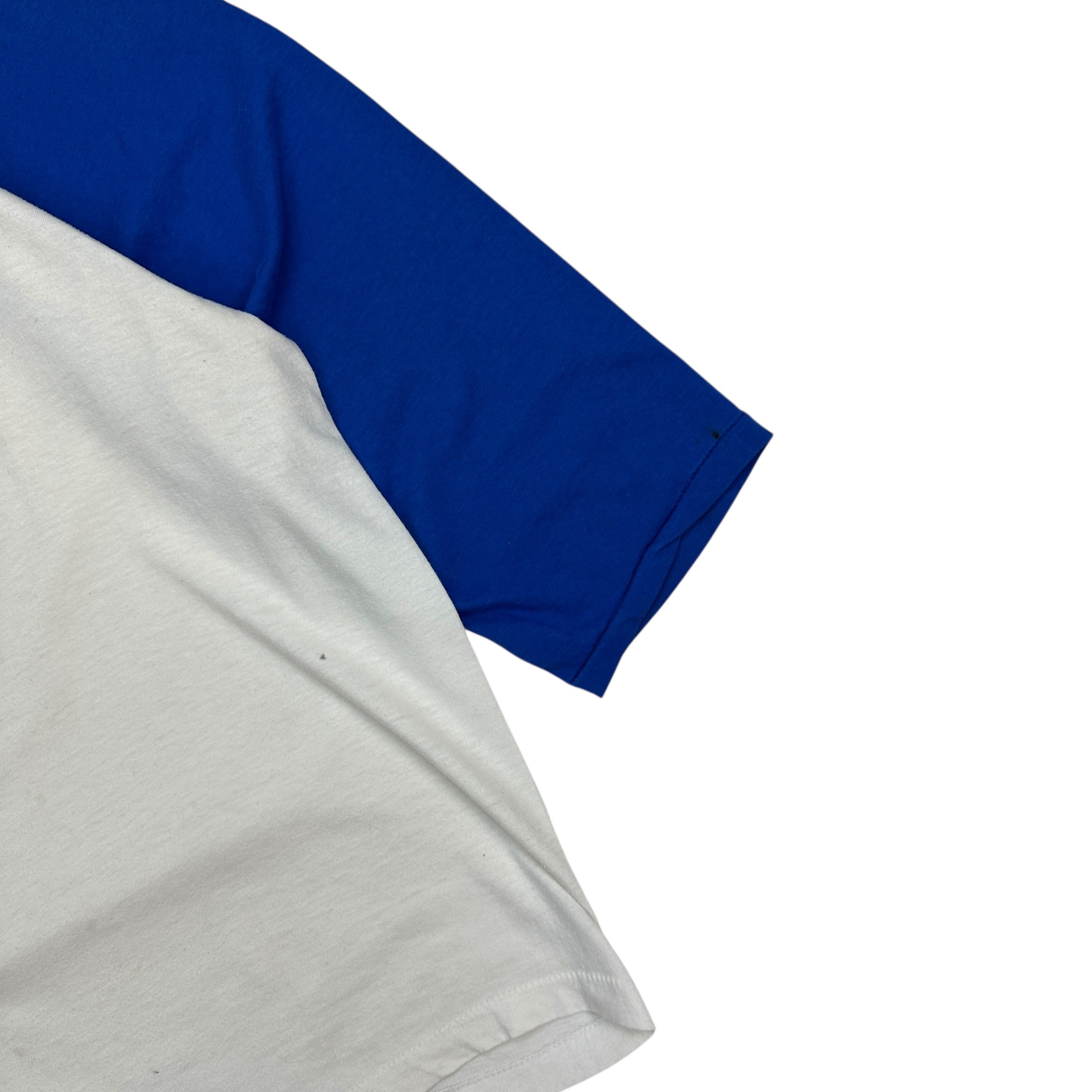 1980s Glacier Raft Company Baseball Tee Blue/White