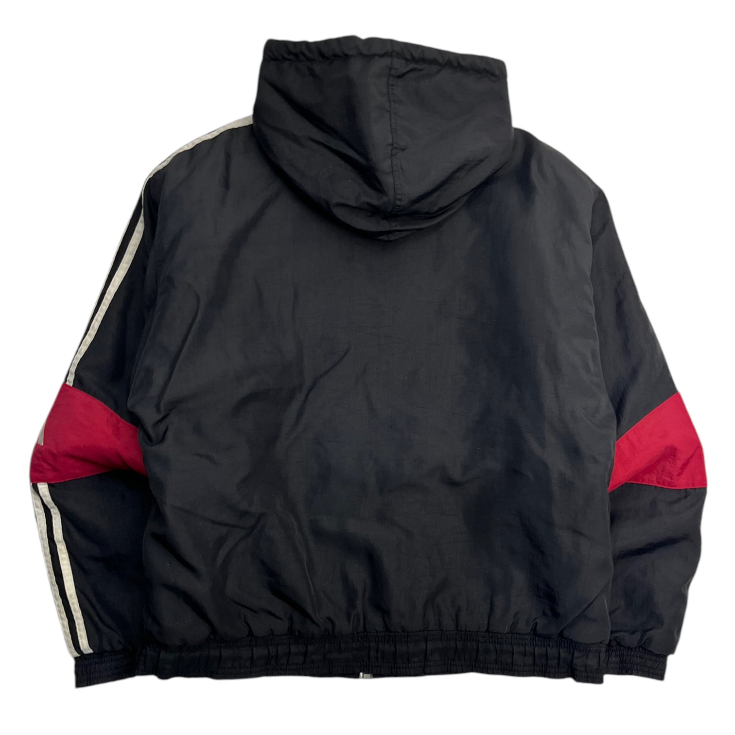 Vintage Adidas Black/Crimson Quilted Jacket