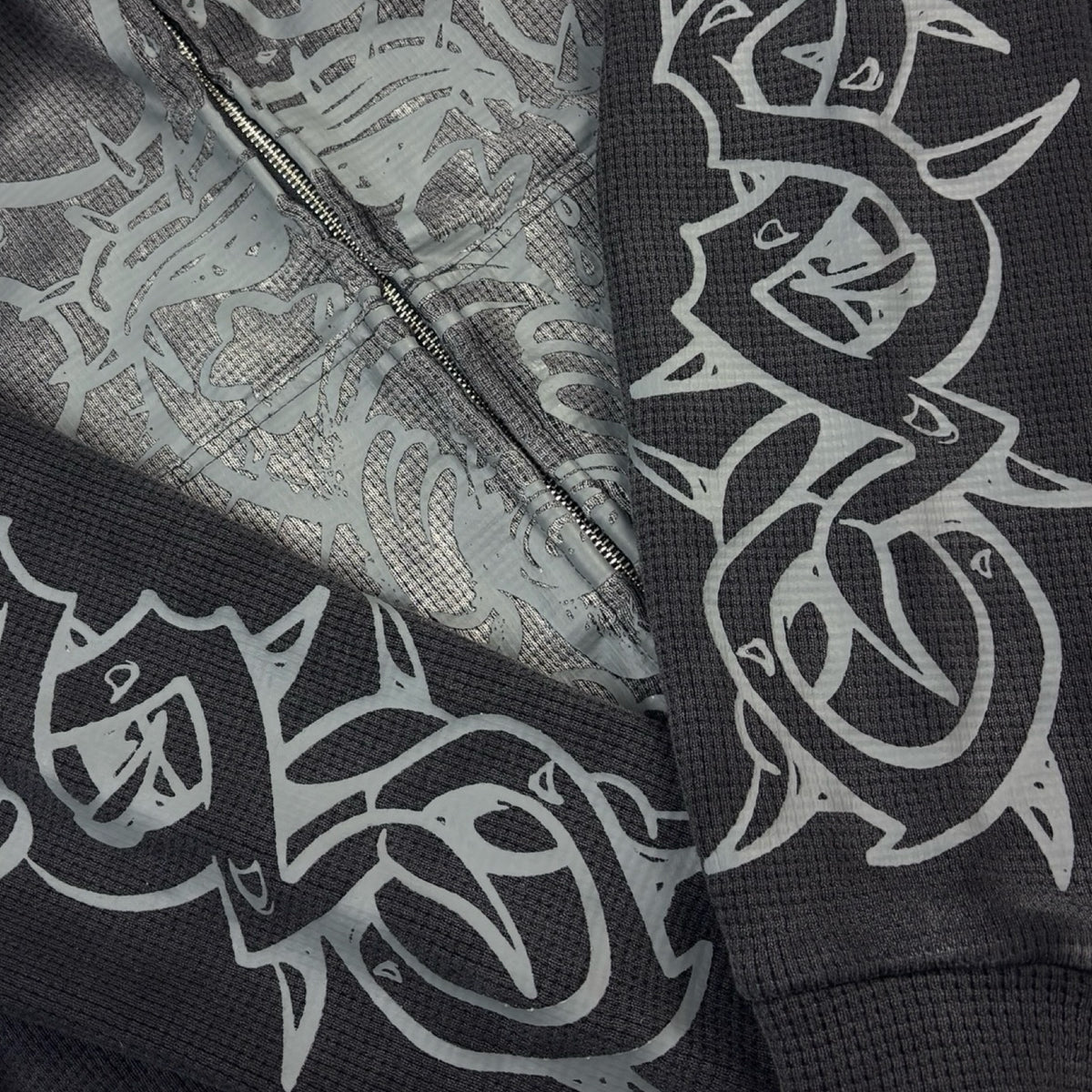 Glo Gang Glory Zip Up Hoodie Faded Black