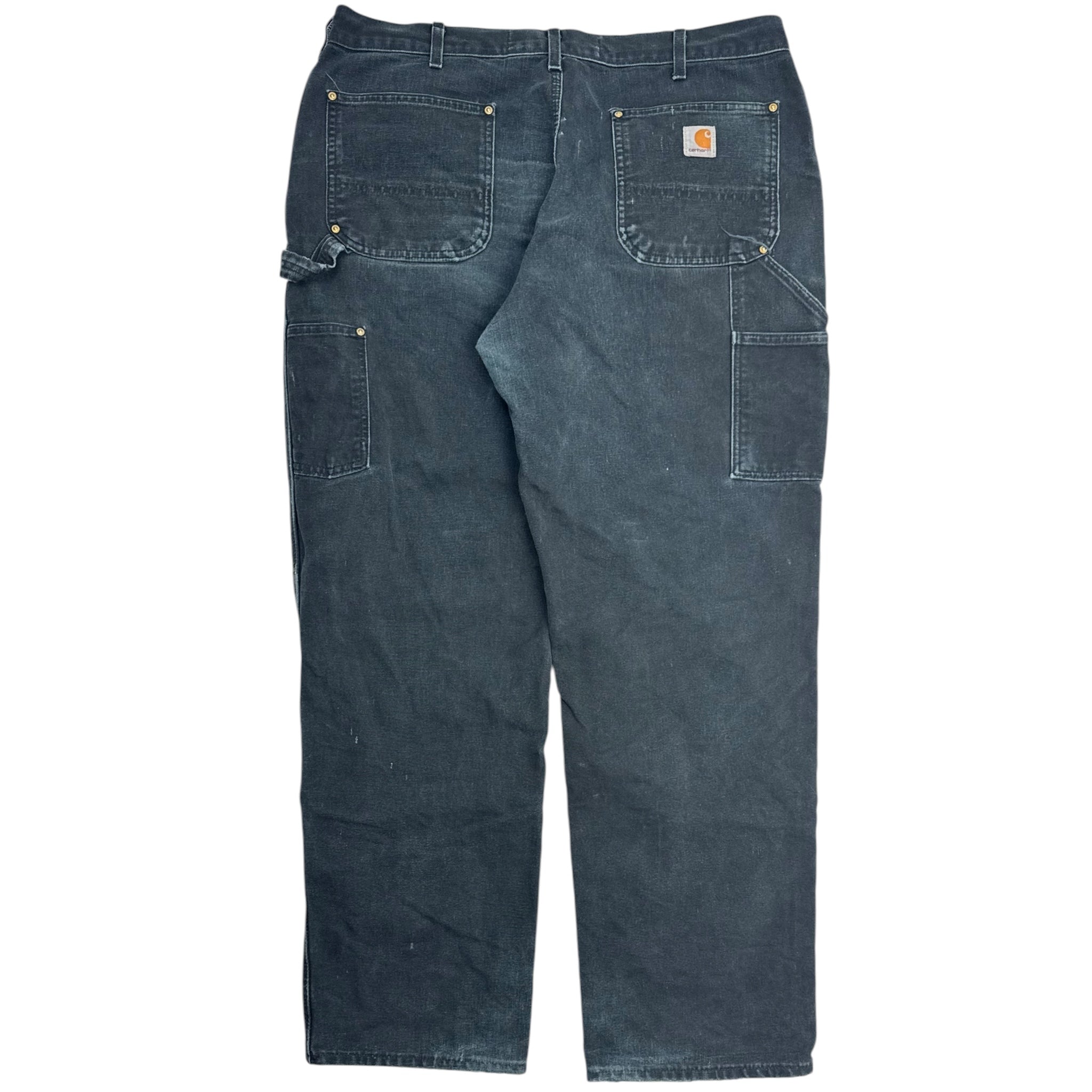 Distressed Carhartt Double Knee Bottoms Black