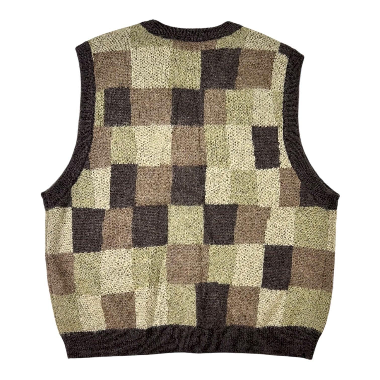 Stussy Wobbly Check Sweater Vest Brown