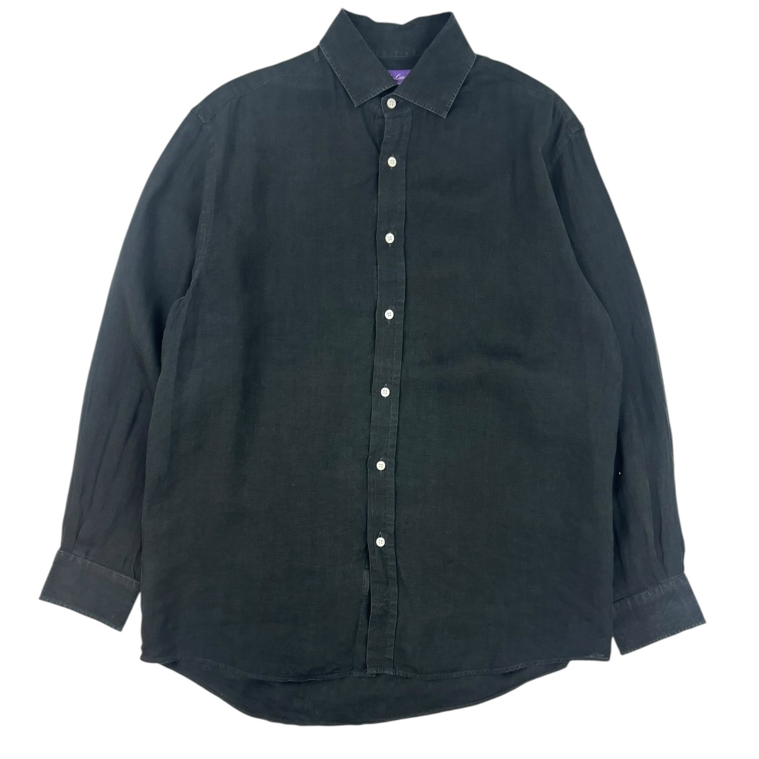 Ralph Lauren Purple Label Button-Up Dress Shirt Black