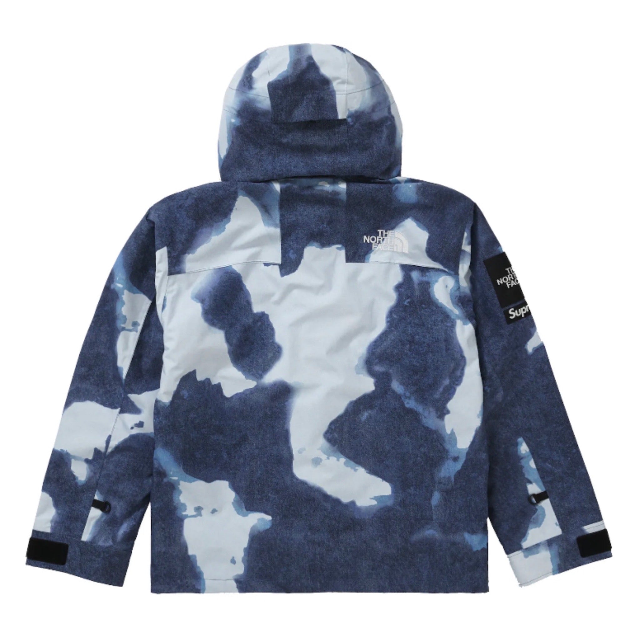 Supreme x The North Face Bleached Denim Print Mountain Jacket - Indigo Denim Jacket