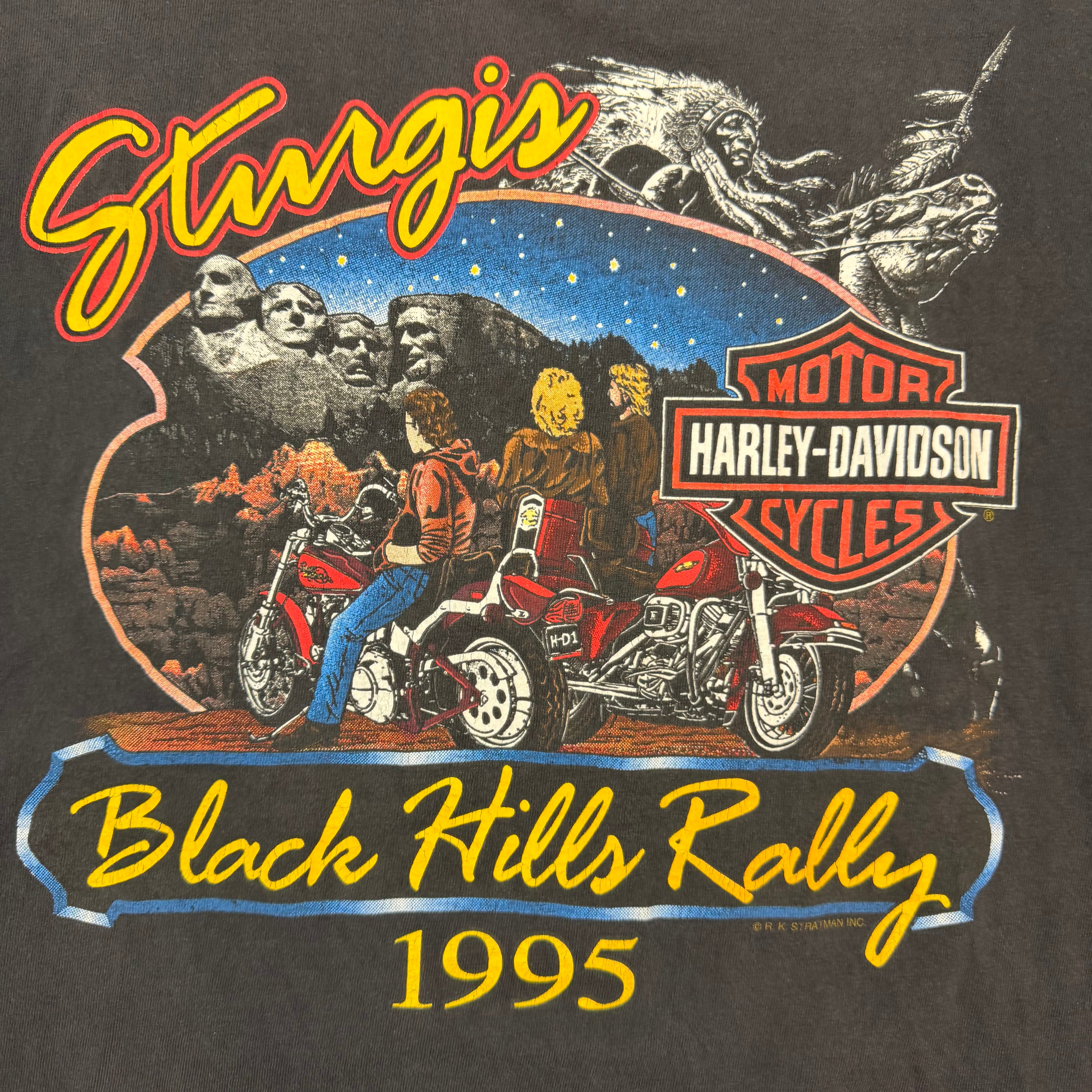 1995 Harley Davidson Sturgis Black Hills Rally Tee Black