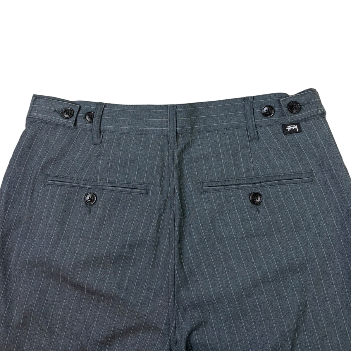 Stussy Striped Volume Pleated Trousers Grey/White