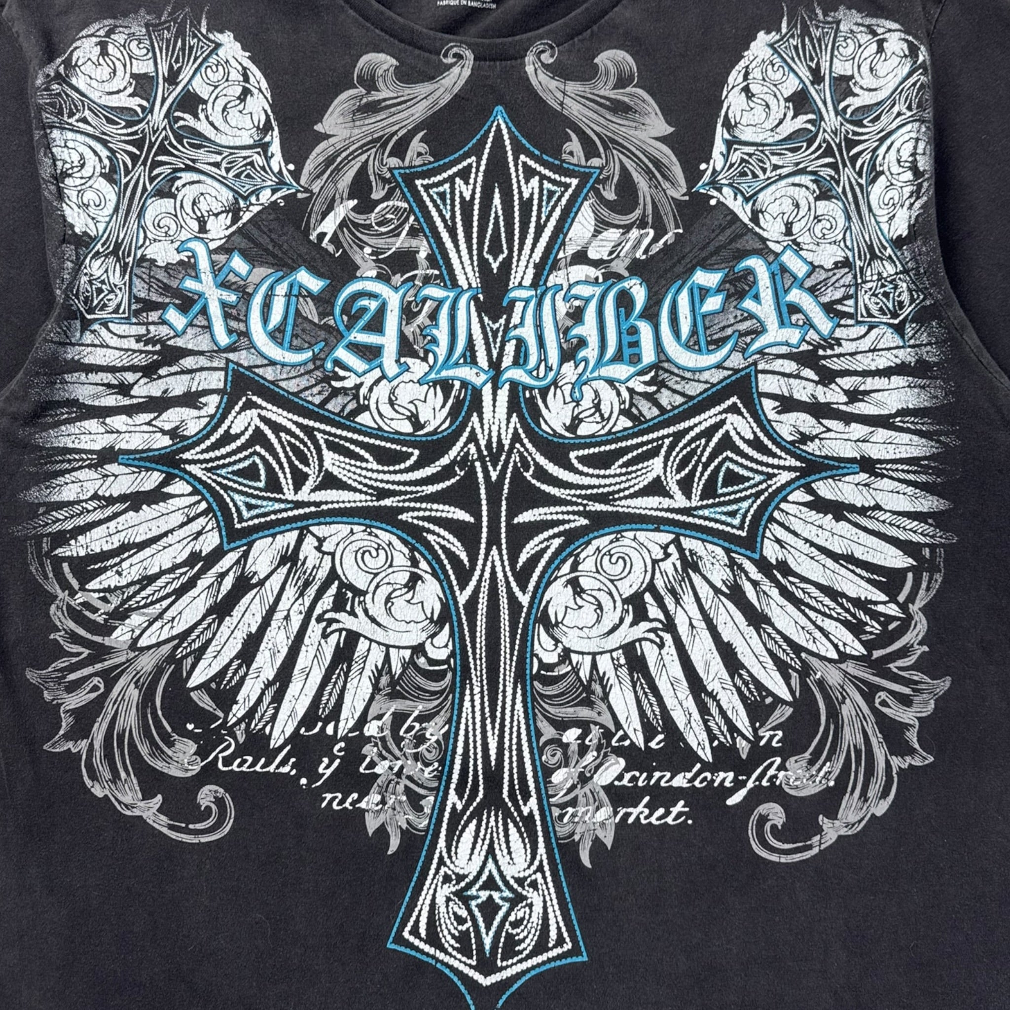 Vintage Y2K Xcaliber Emo Gothic Cyber Cross T-Shirt