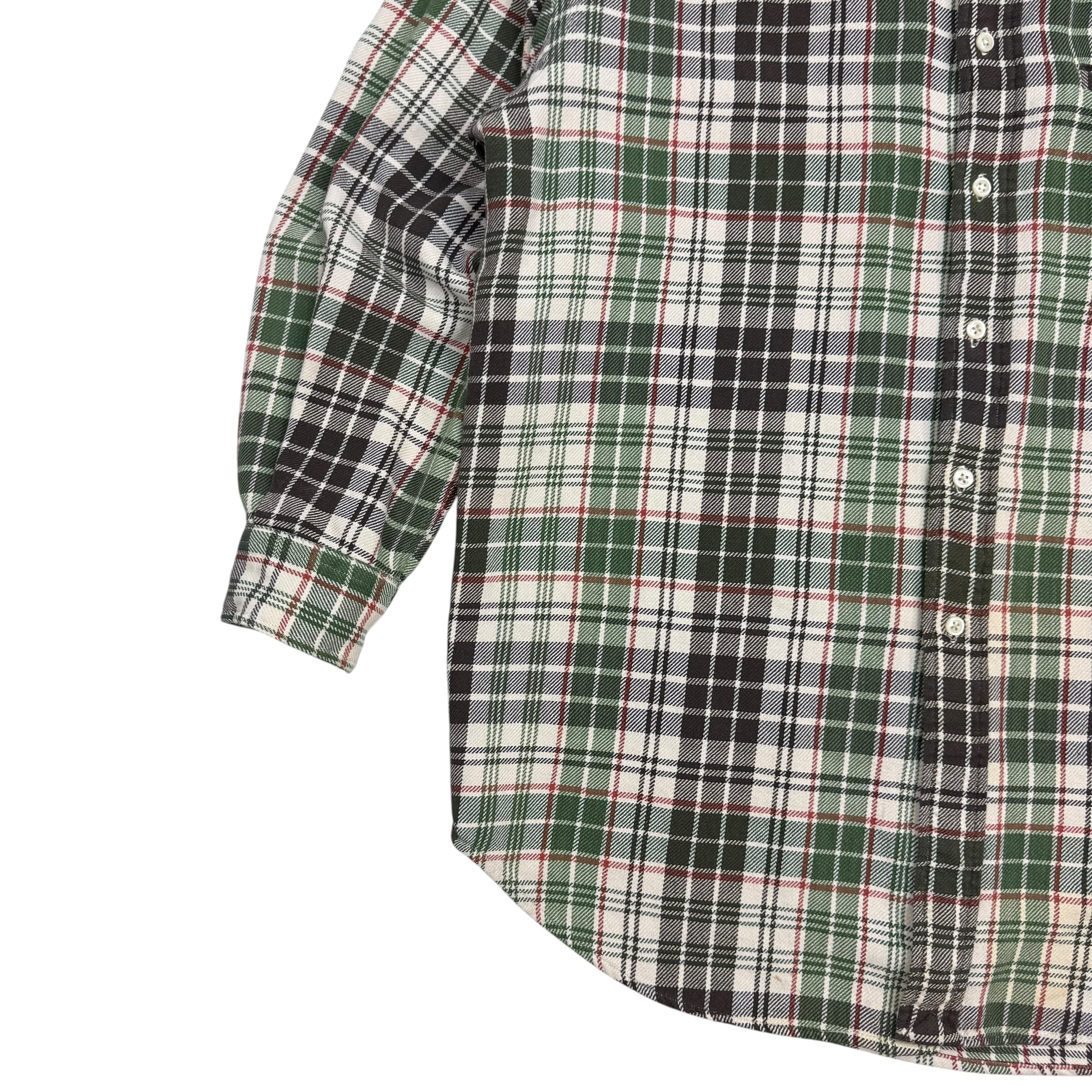 Vintage Ralph Lauren Button Up Polo Plaid Green