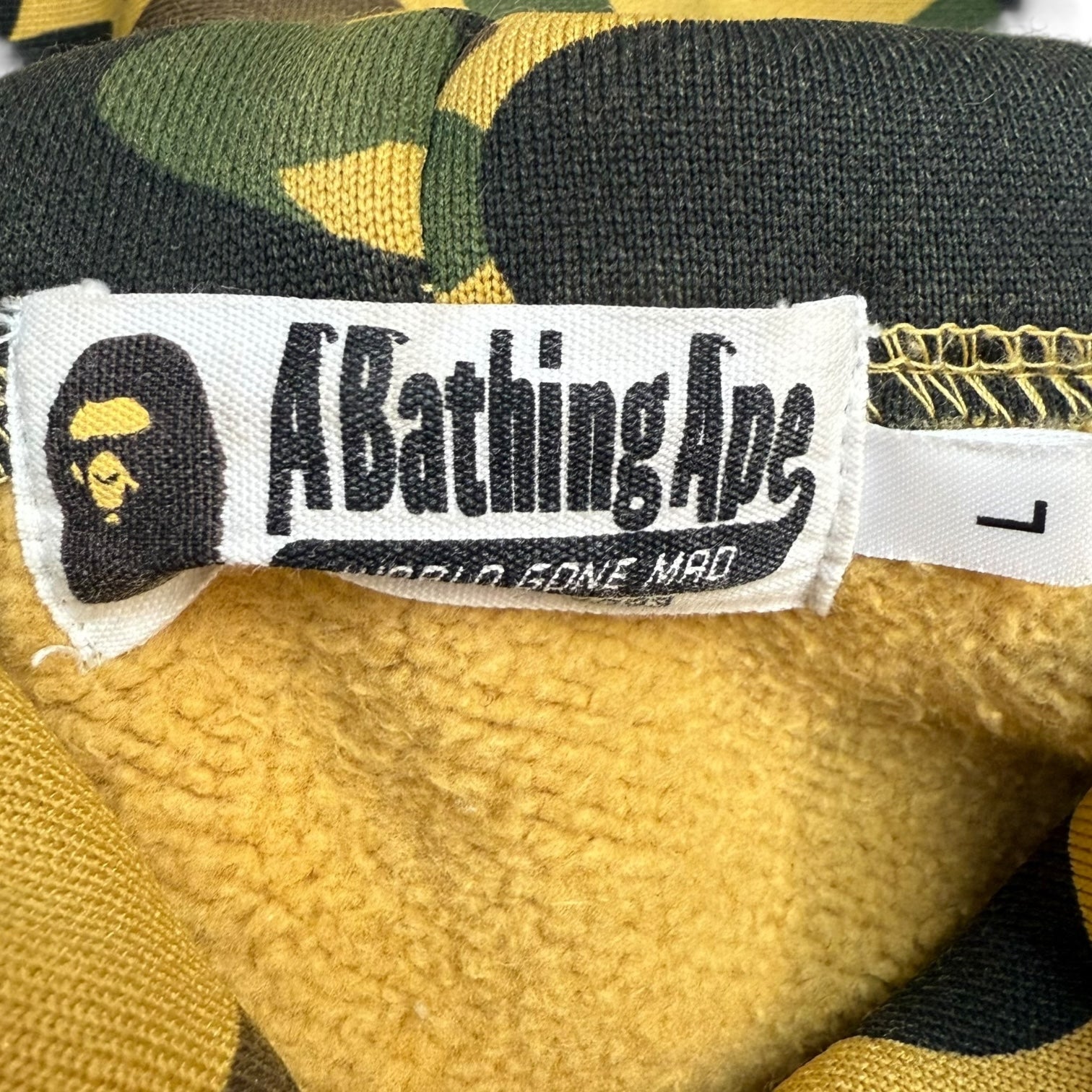 Bape 1st Camo Patched Wide Full Zip Hoodie Yellow/Camo