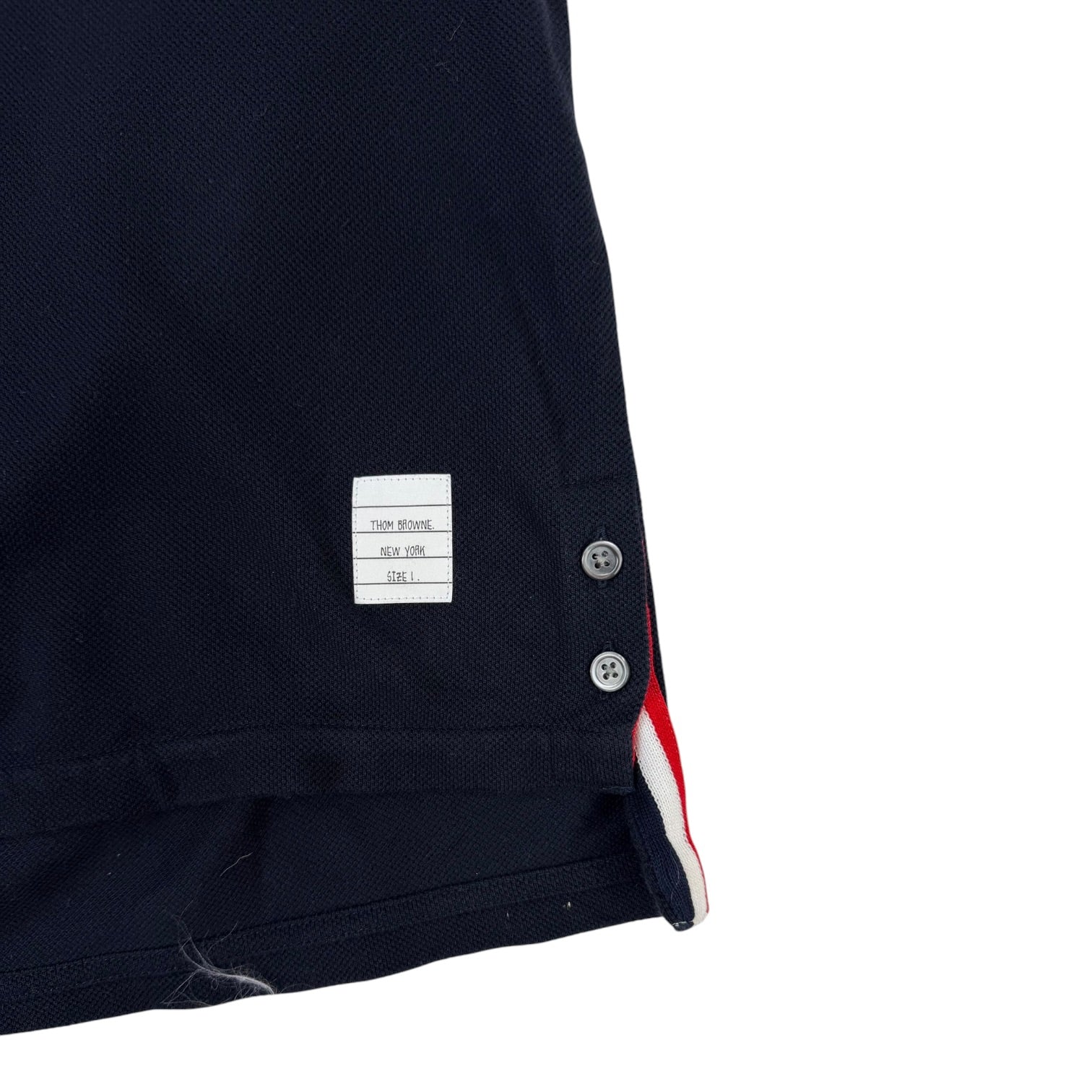 Thom Browne Piqué Polo Navy