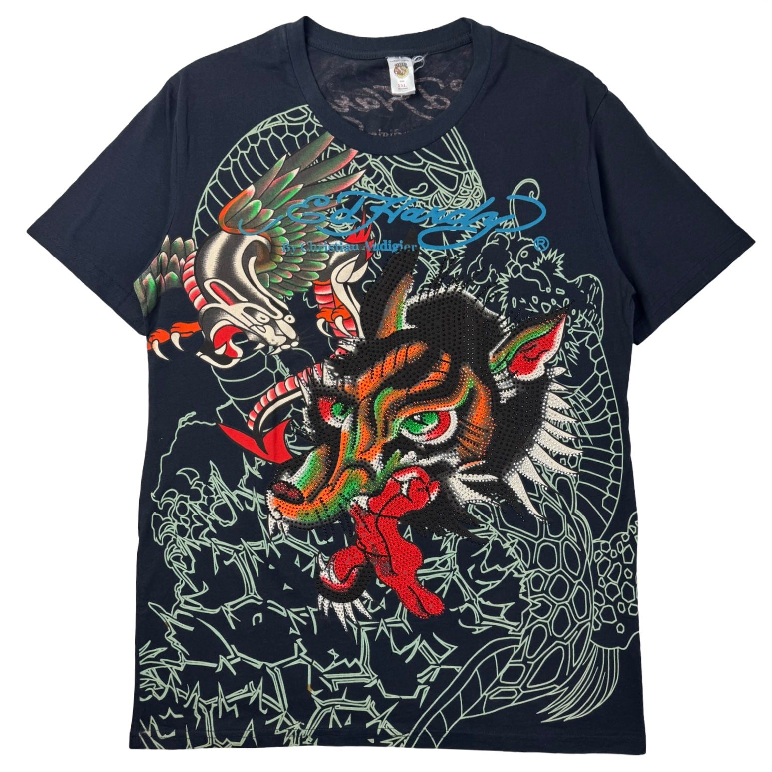 Vintage Y2K Ed Hardy Ambiguous Animal Rhinestone T-Shirt
